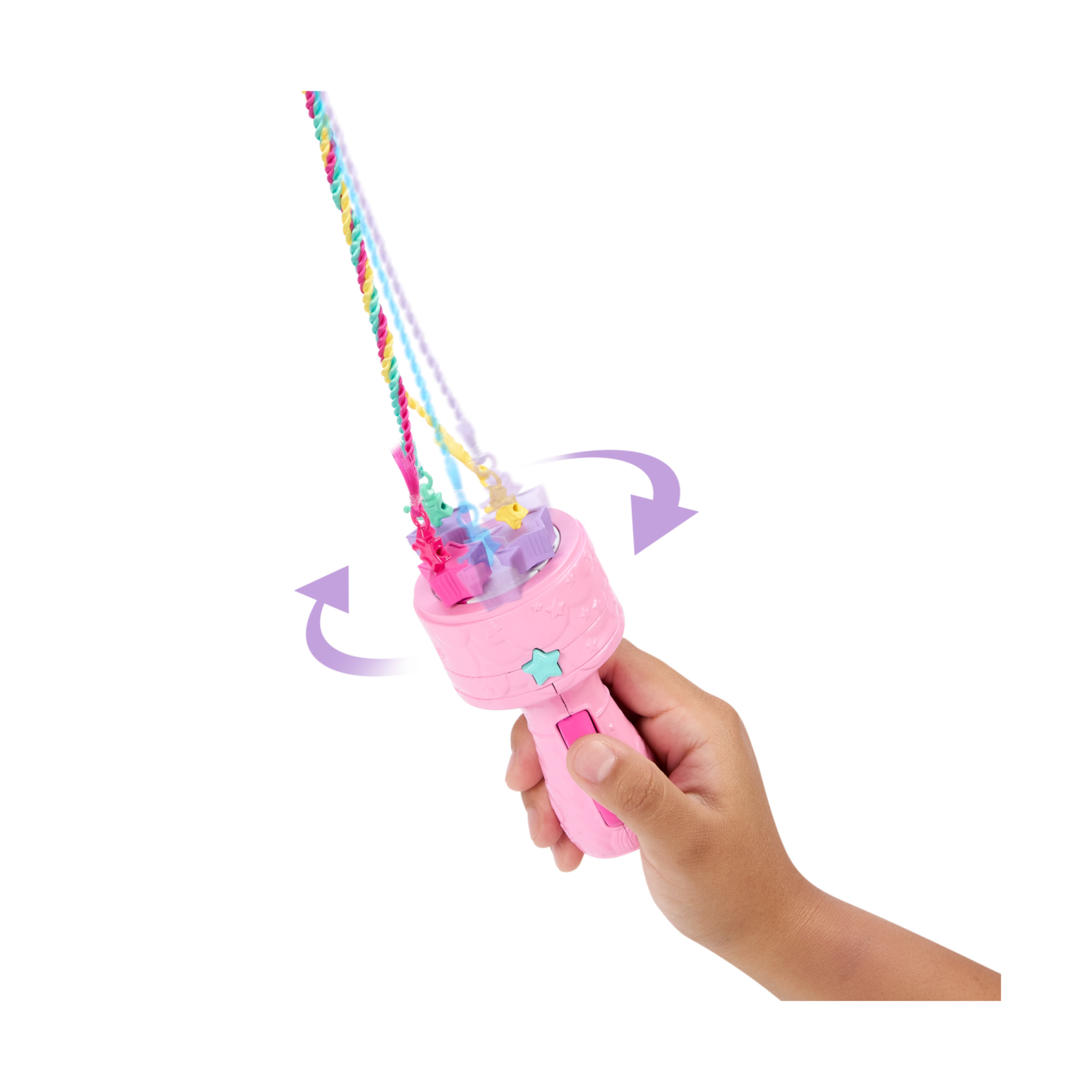 Barbie dreamtopia - chioma da favola, bambola capelli fantasia con treccia e piega, extension arcobaleno e accessori per lo styling - Barbie