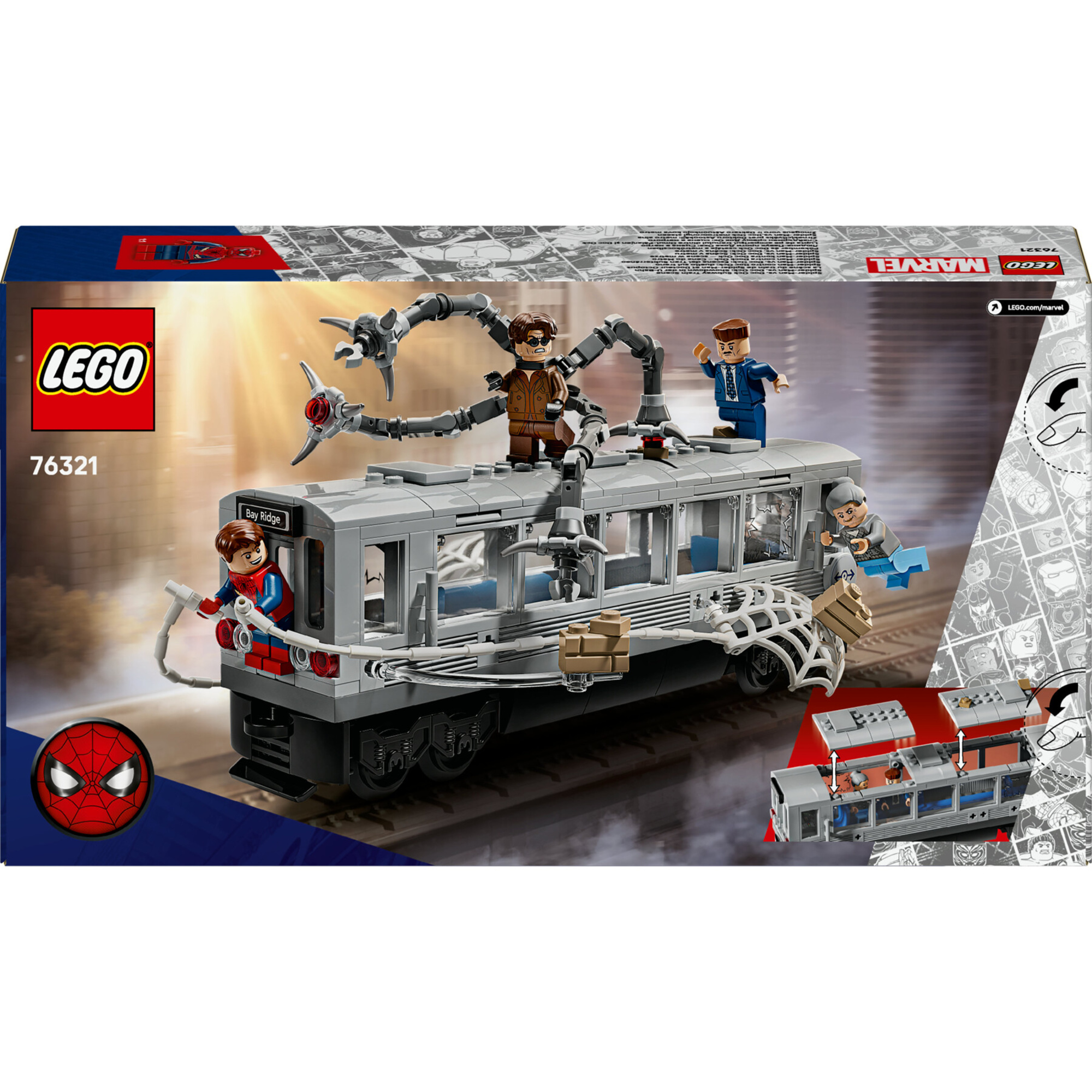 Lego marvel 76321 - spider-man vs doc ock sul treno con 4 minifigure 9+ - LEGO SUPER HEROES, Lego
