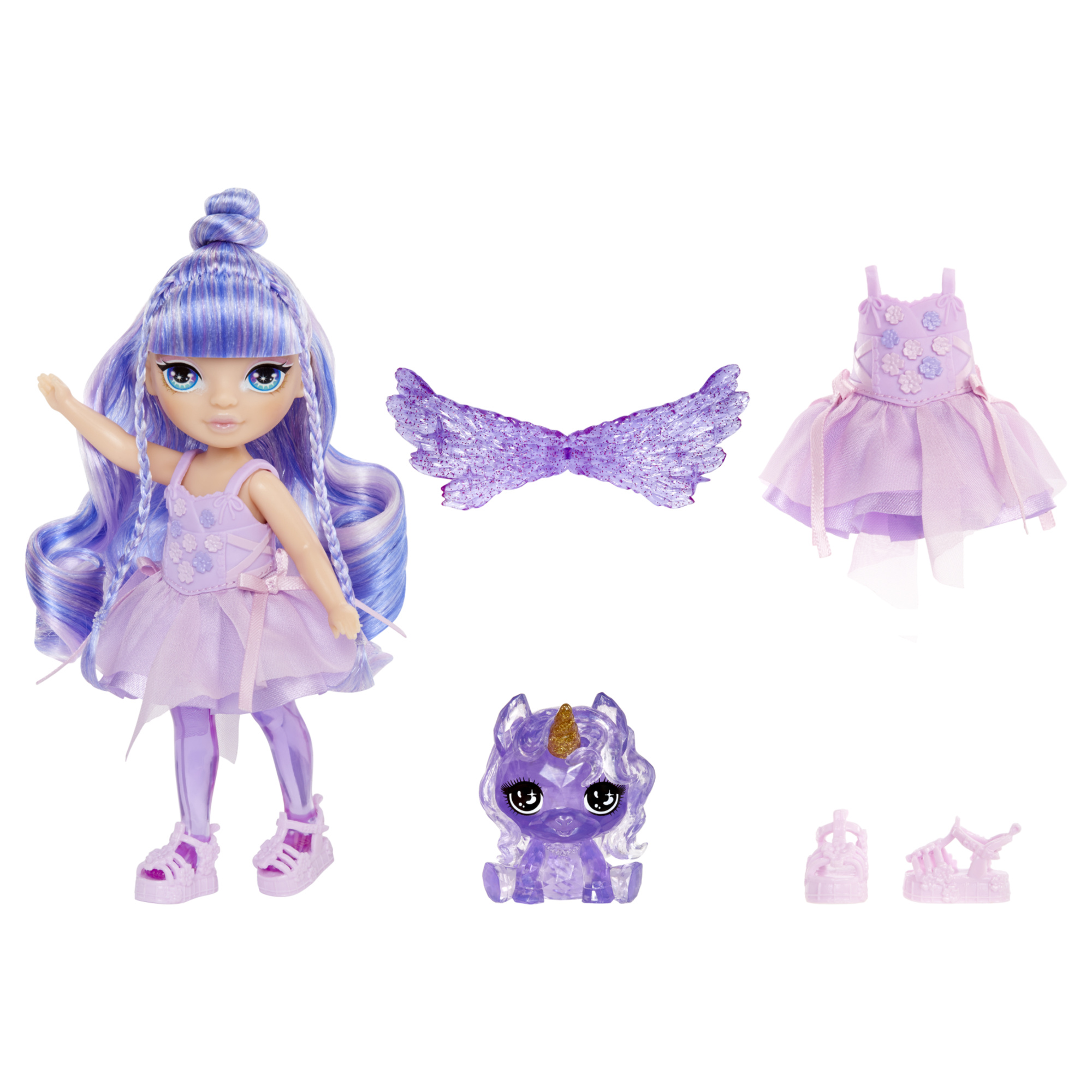Rainbow high littles - fairy doll  singola assortita 14 cm con pet fantasy - Rainbow High
