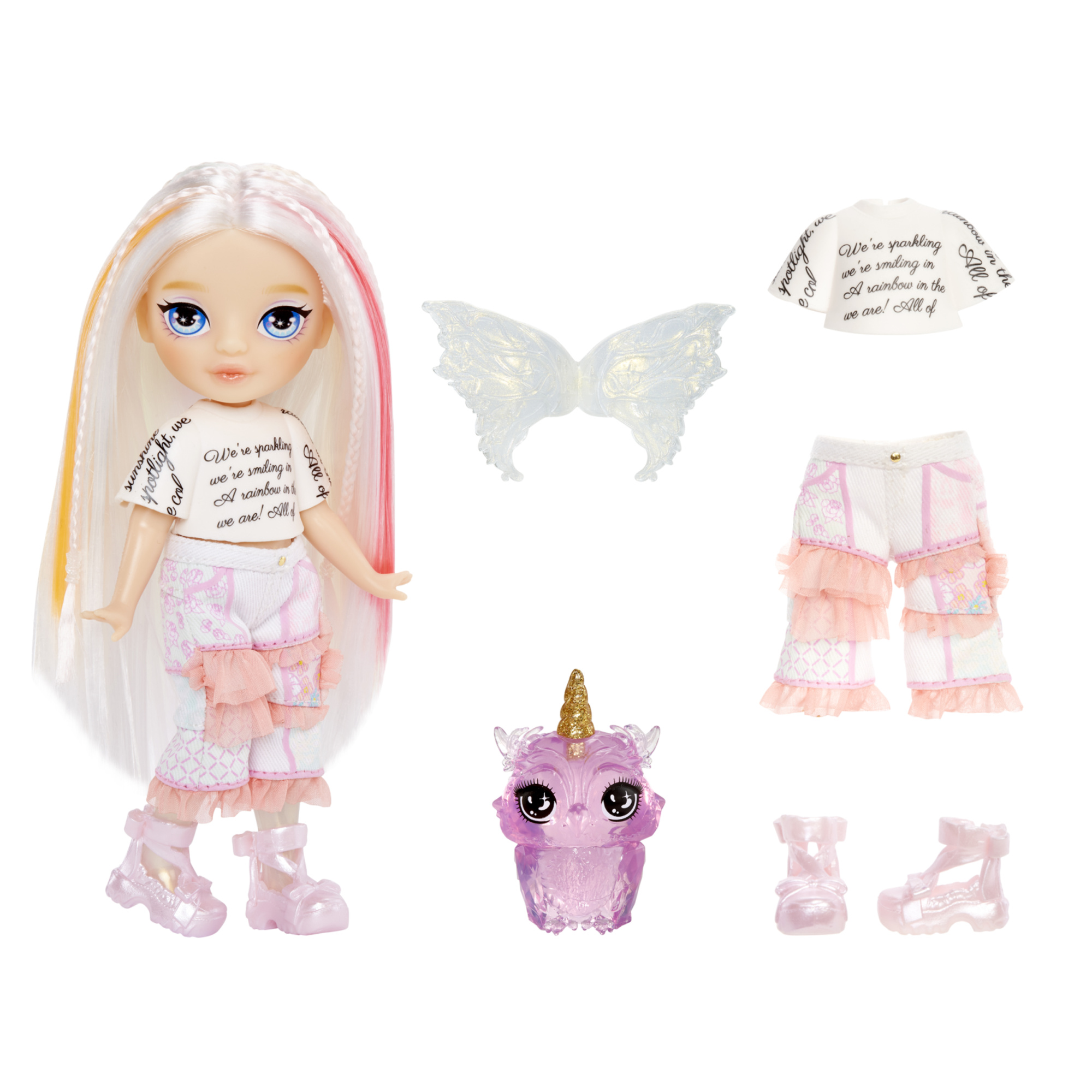 Rainbow high littles - fairy doll  singola assortita 14 cm con pet fantasy - Rainbow High