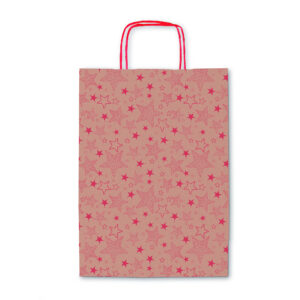 Borsa regalo avana stelle rosse - formato 26x36x12 cm - 