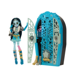 Monster high - frankie stein i misteri di hauntlywood, bambola con abiti, guardaroba e 19 accessori glamour a sorpresa - Monster High