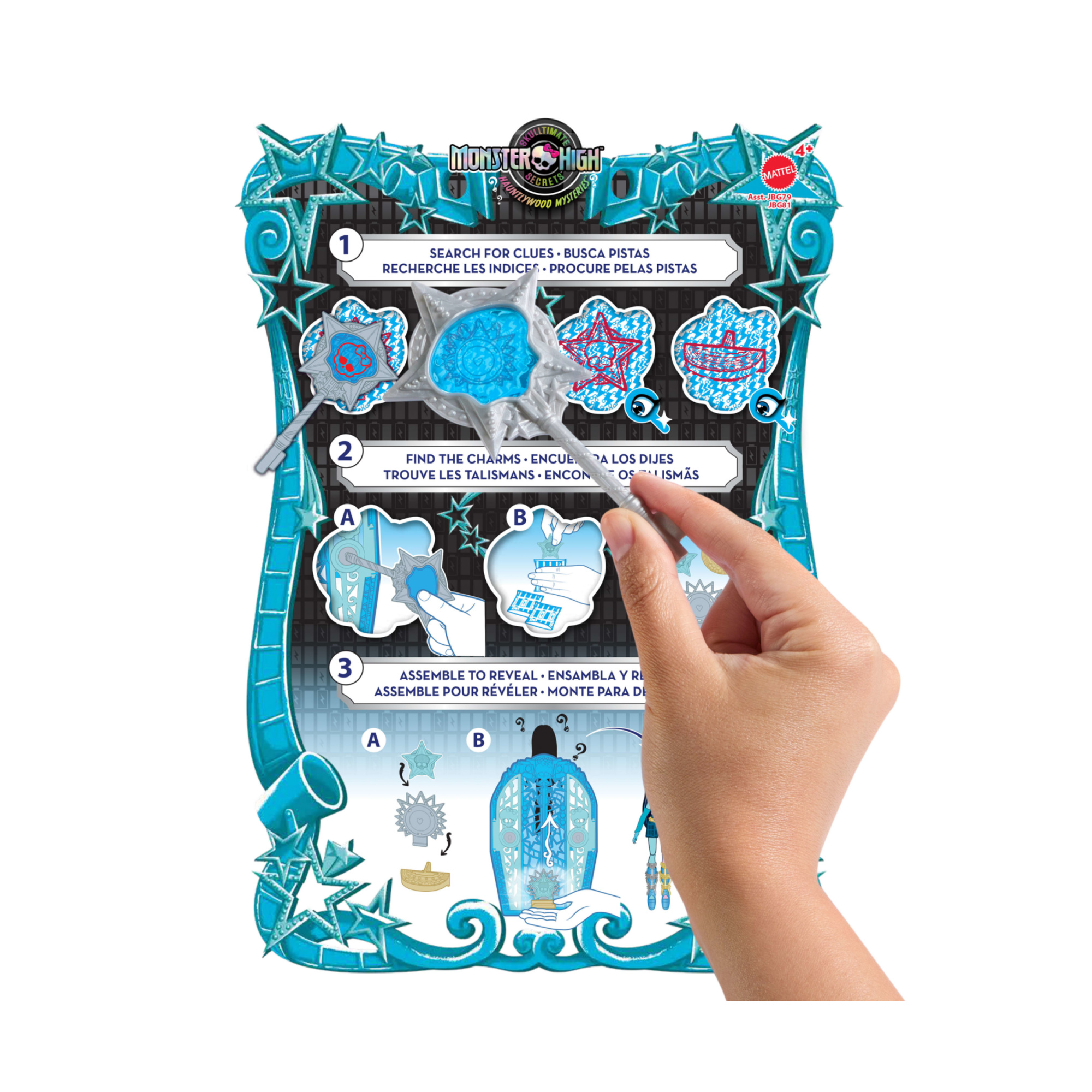 Monster high - frankie stein i misteri di hauntlywood, bambola con abiti, guardaroba e 19 accessori glamour a sorpresa - Monster High