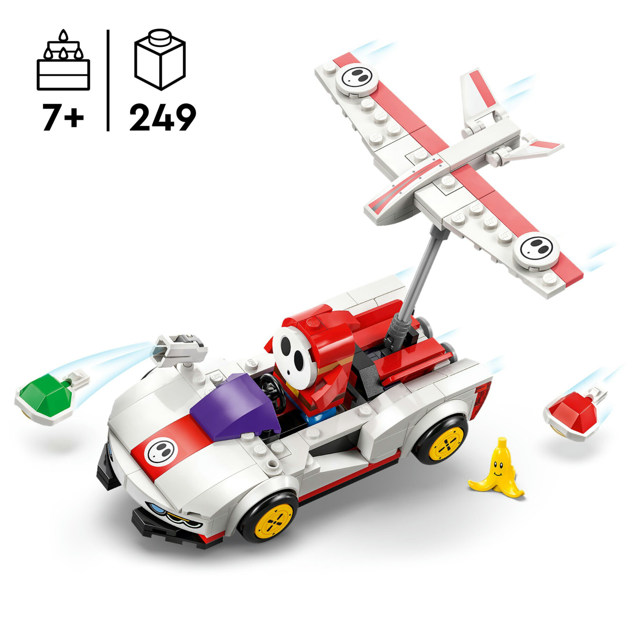 Lego 72045 - mario kart tipo timido con aliante e gusci, 7+ anni - LEGO® Super Mario™, Lego