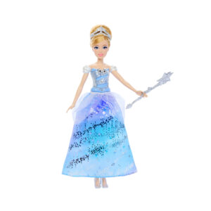 Mattel disney princess - cenerentola ballo incantato, bambola ispirata al film con abito che si illumina e bacchetta magica con suoni - DISNEY PRINCESS