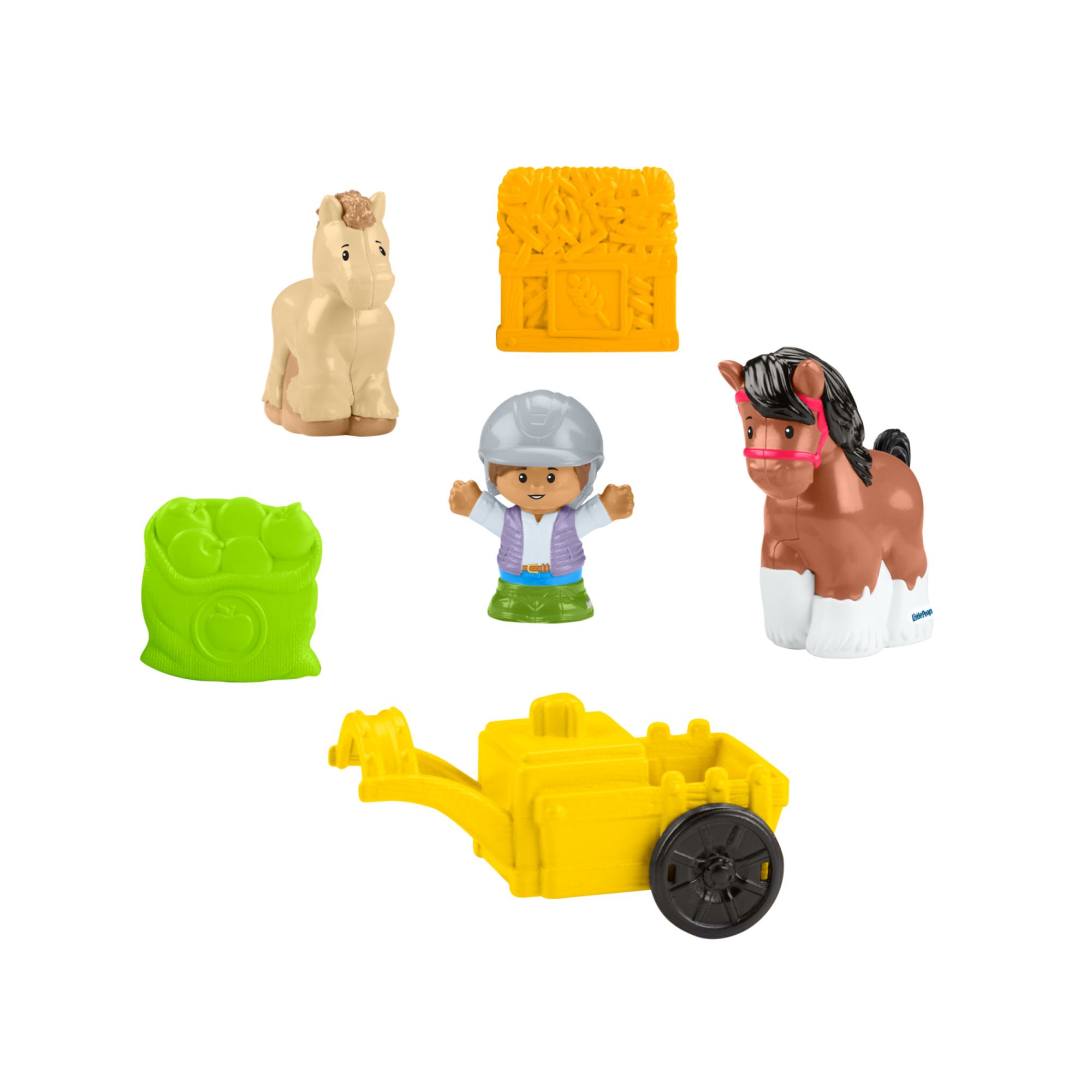 Fisher-price little people - maneggio dei cavalli, playset con suoni, fienile e tre stalle, include 2 cavalli, 1 personaggio e accessori - FISHER PRICE