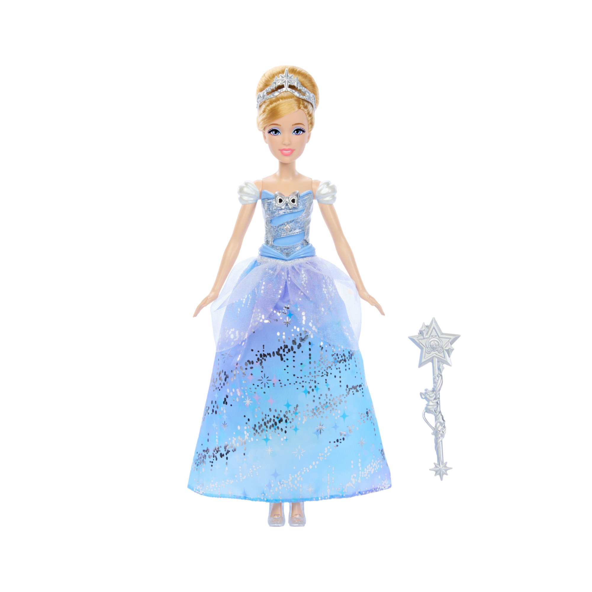 Mattel disney princess - cenerentola ballo incantato, bambola ispirata al film con abito che si illumina e bacchetta magica con suoni - DISNEY PRINCESS