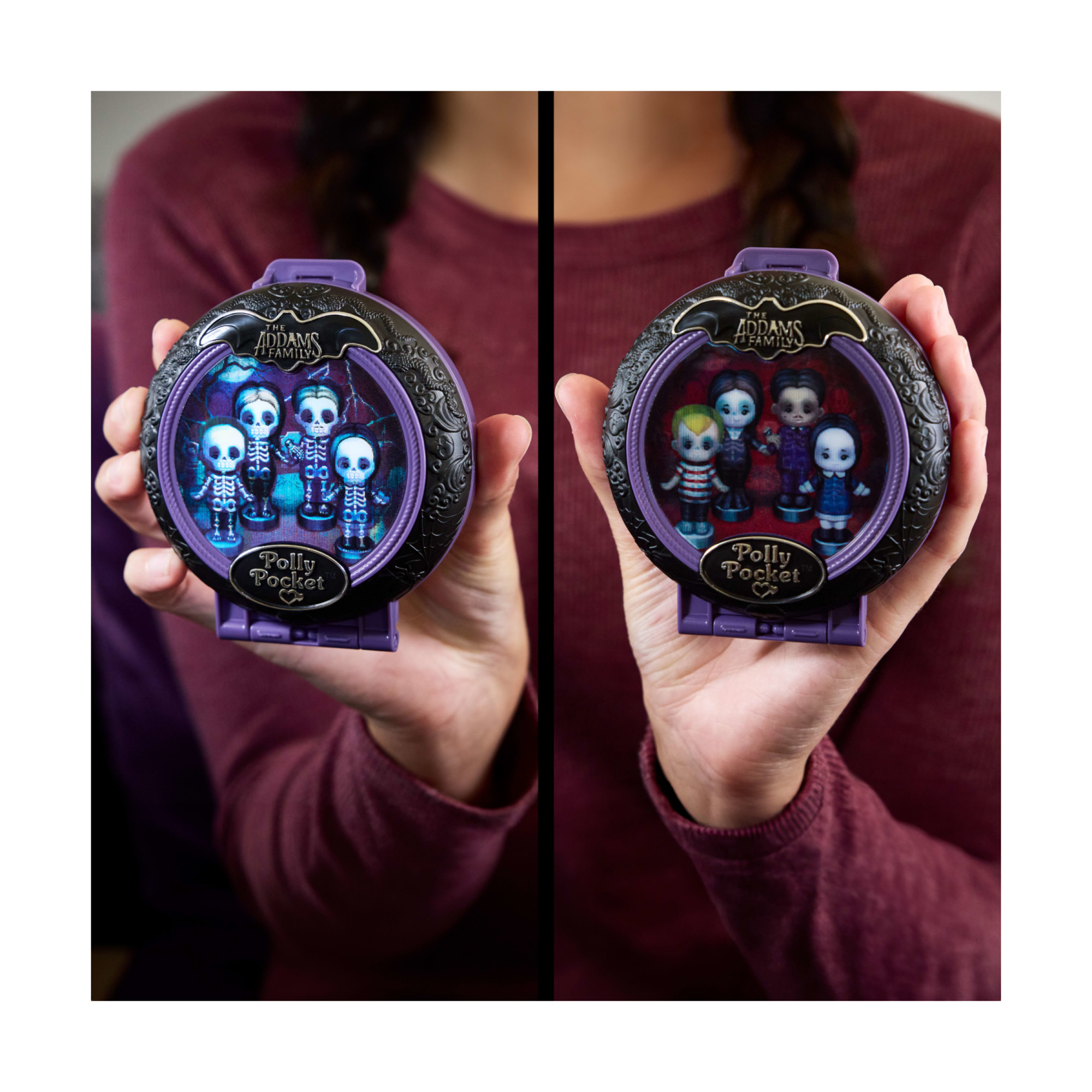 ​polly pocket - la famiglia addams, cofanetto in edizione speciale da collezione, con 4 bambole dei personaggi principali e 10 accessori - Polly Pocket