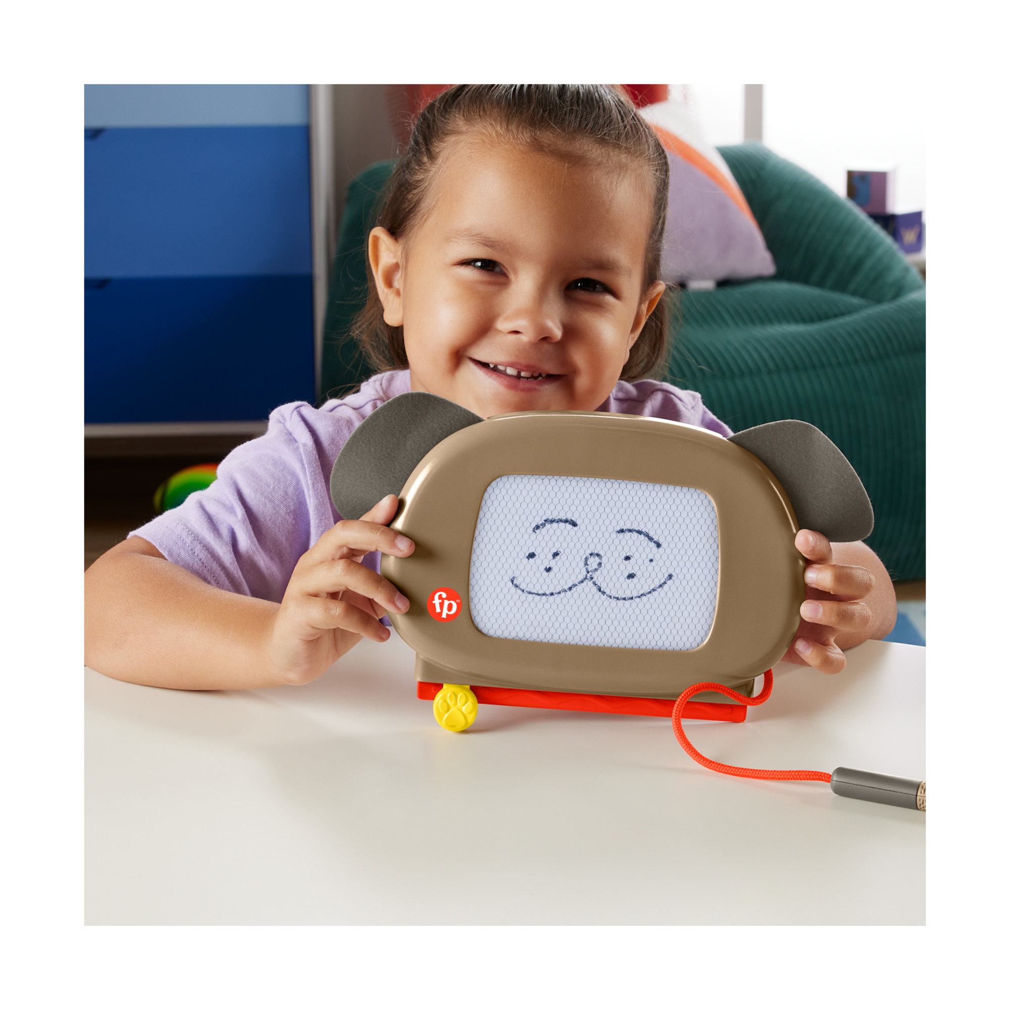 Fisher-price pets - lavagnetta dei cuccioli, lavagna magnetica cancellabile a tema animali, disegna cani e gatti - FISHER PRICE