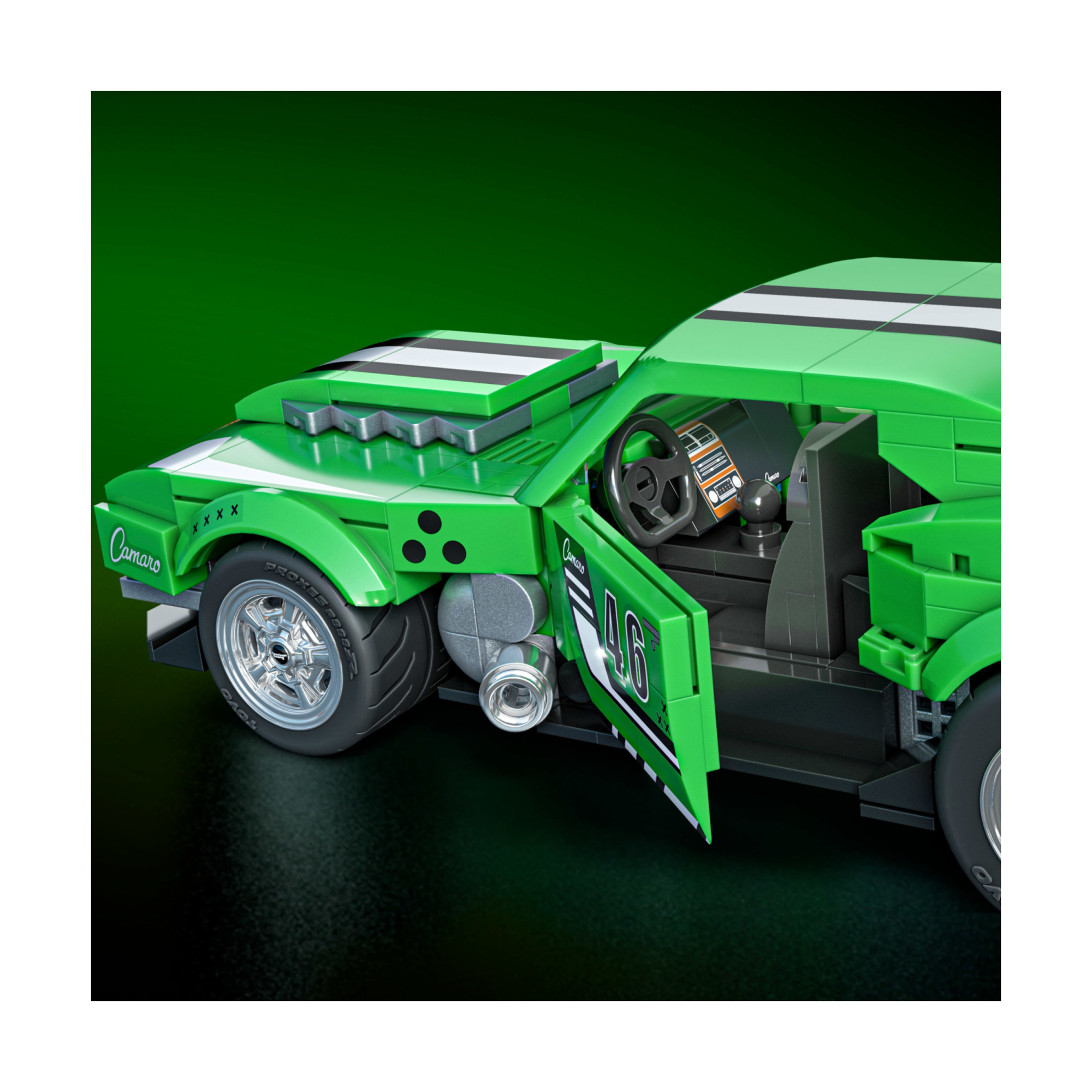 ​​mattel brick shop hot wheels - custom ’68 camaro serie speed, set da costruire con 289 pezzi, dettagli realistici e adesivi - BRICK SHOP, Hot Wheels