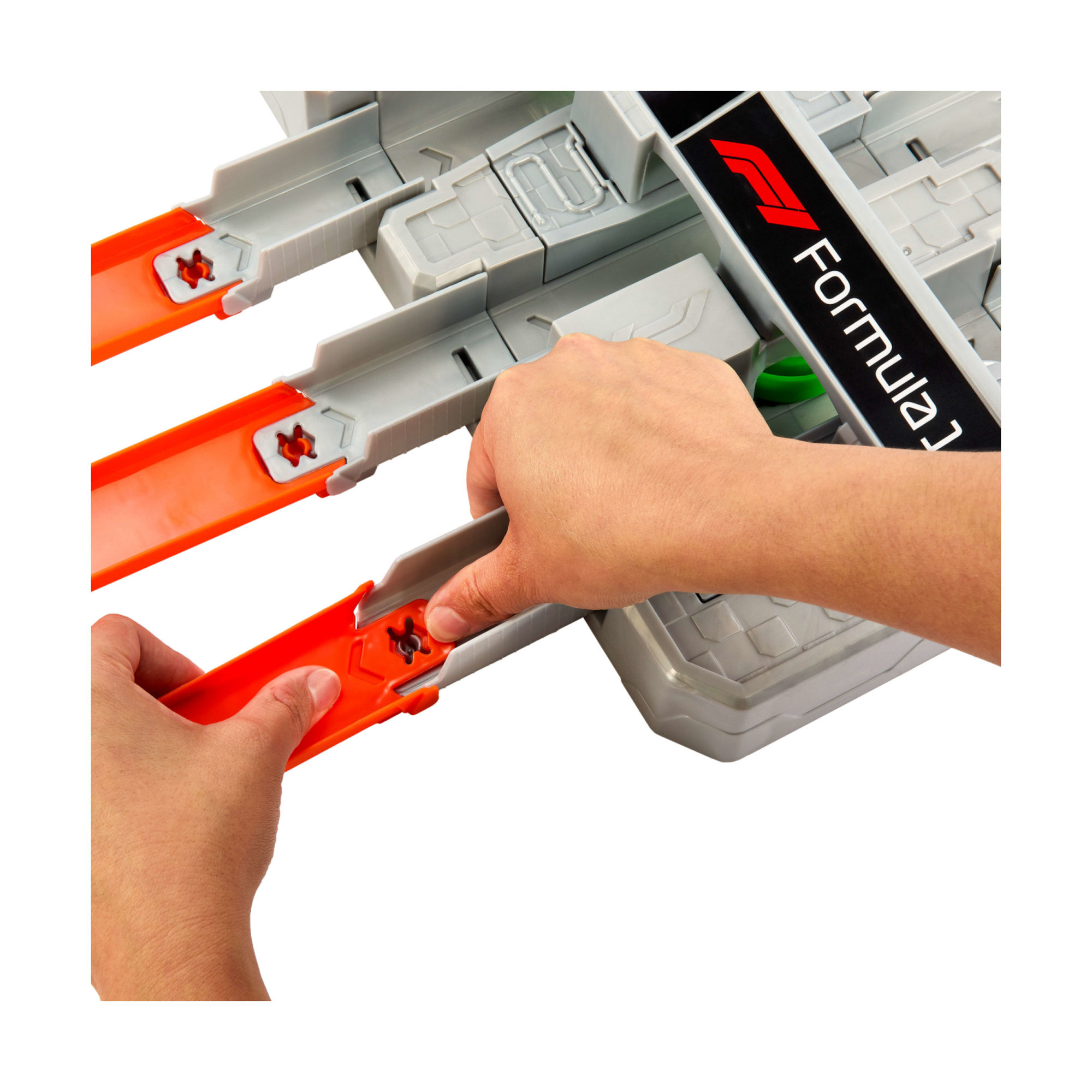 Hot wheels racing - circuito grand prix, set pista con due modalità gara e booster motorizzato, include 3 veicoli di formula 1 - Hot Wheels