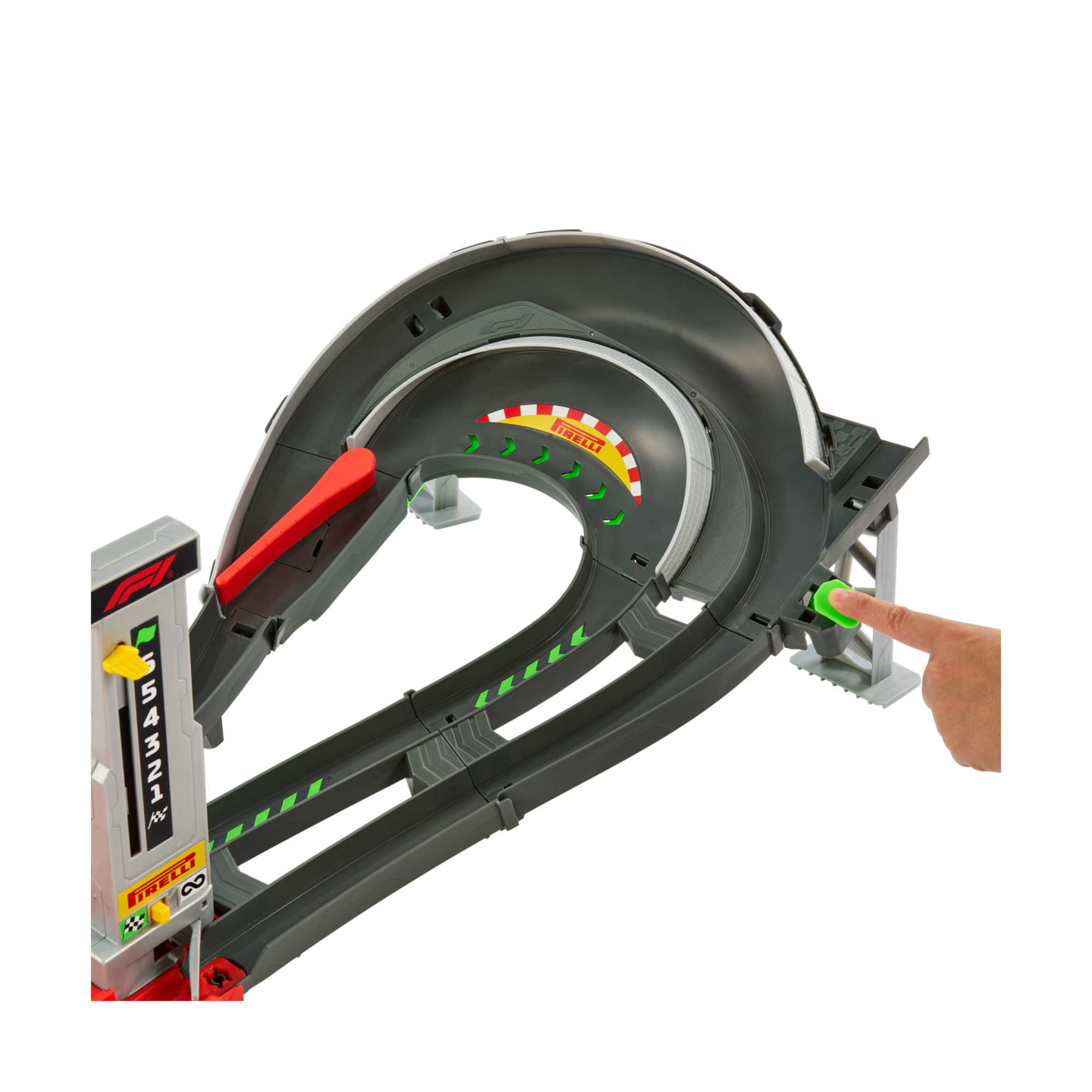 Hot wheels racing - circuito grand prix, set pista con due modalità gara e booster motorizzato, include 3 veicoli di formula 1 - Hot Wheels