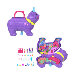 Polly pocket - gattino delle feste, set pignatta con ruota panoramica, include 2 mini bambole, cuccioli e 23 accessori - Polly Pocket