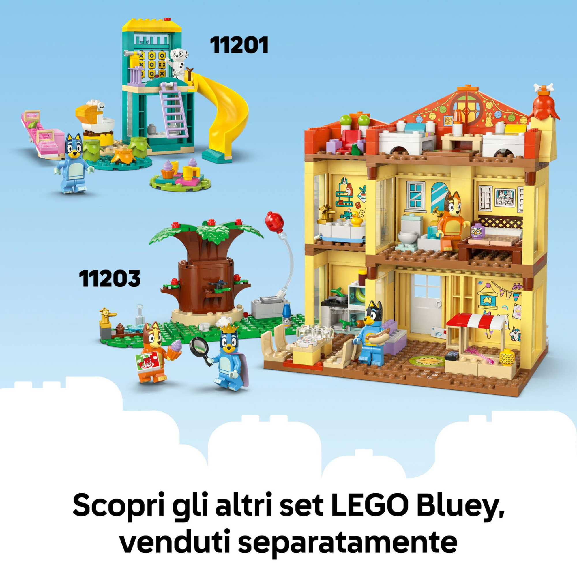 Lego 11202 - bluey vacanza in spiaggia con auto e 3 figure, 4+ anni - BLUEY, Lego
