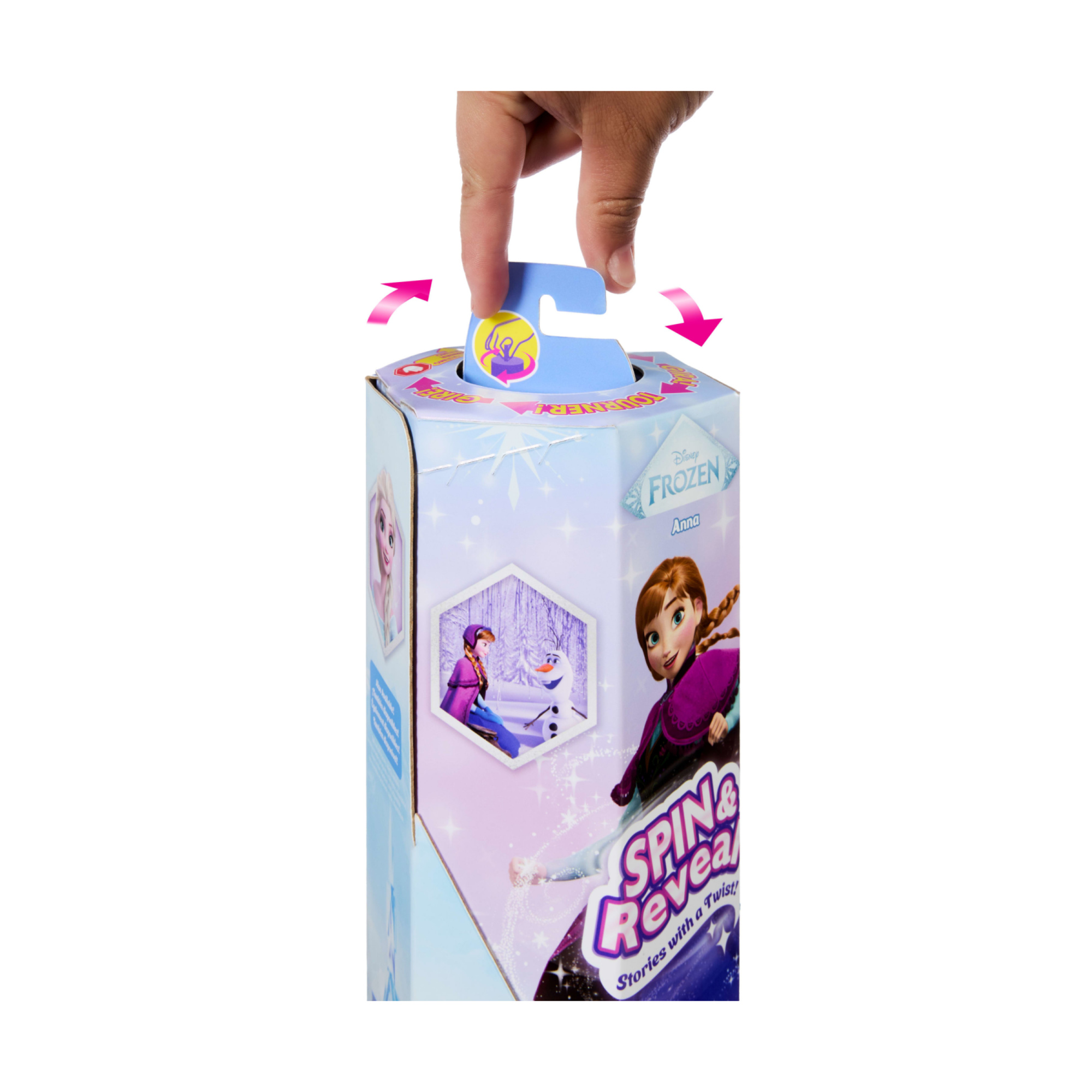 Mattel disney frozen - anna spin & reveal, bambola ispirata al film disney con 11 sorprese incluse - DISNEY PRINCESS