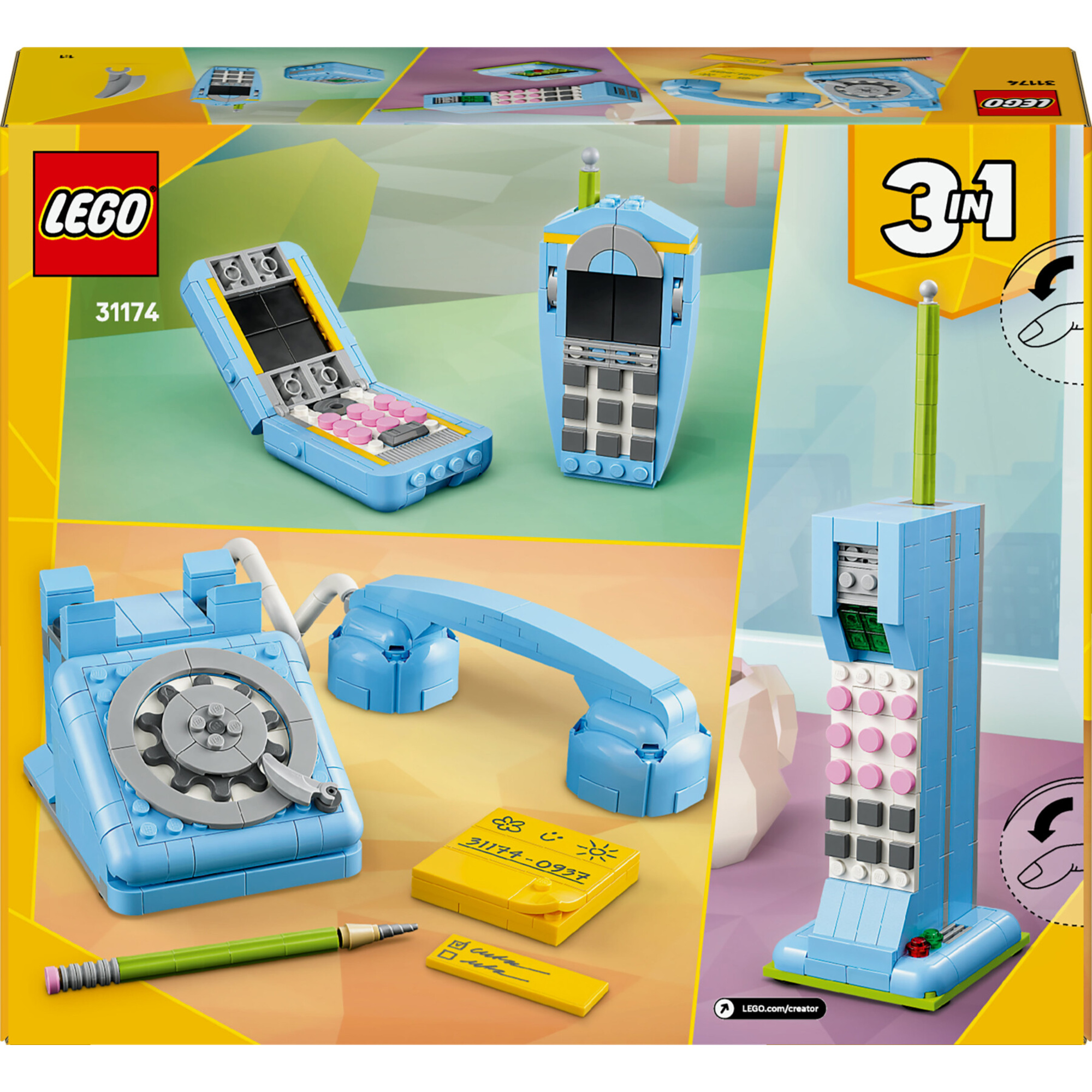 Lego creator 31174 - telefono retrò 3in1 con selettore rotante 8+ - LEGO CREATOR, Lego