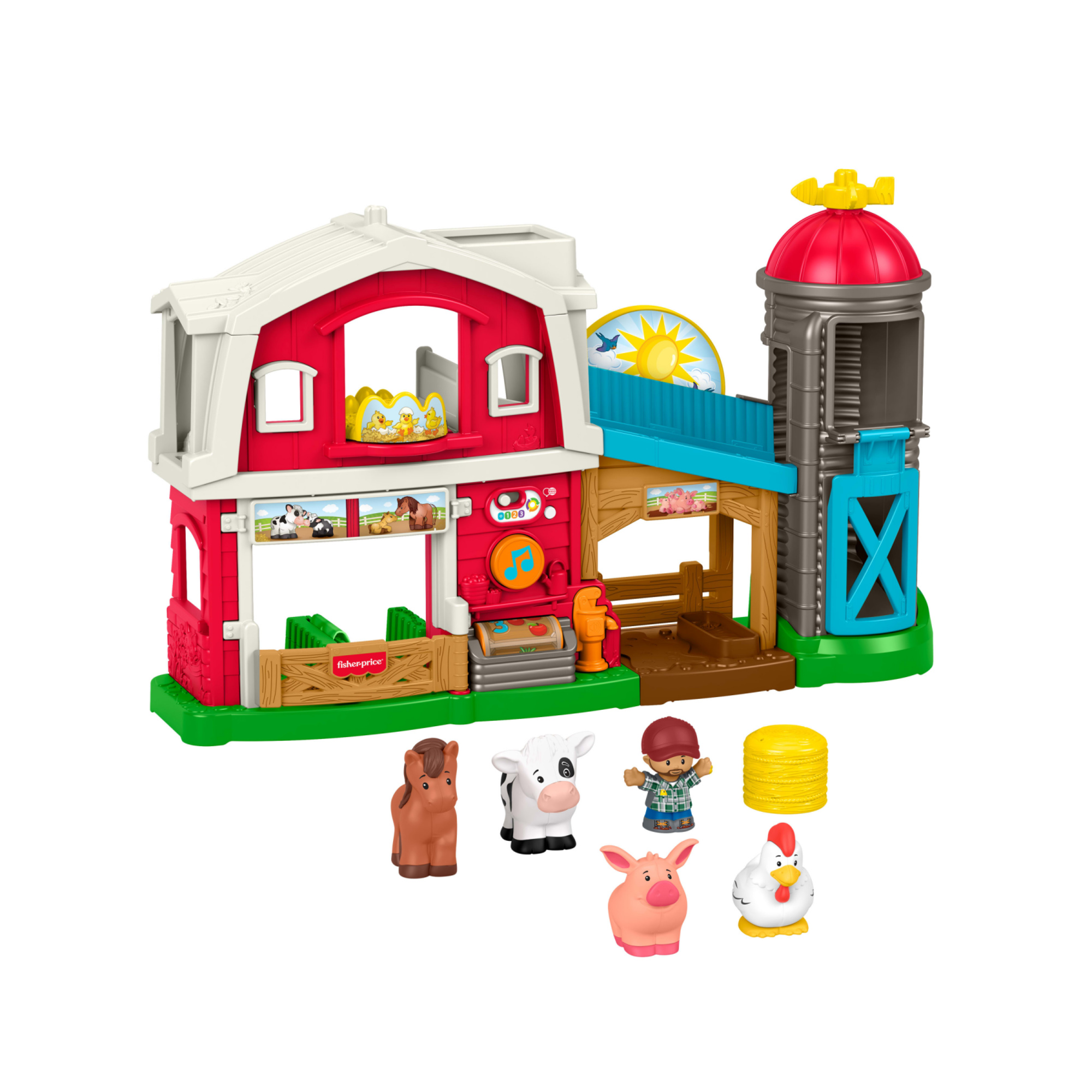 Fisher-price little people - fattoria animali felici, set con personaggi e amici animali, canzoni, luci e frasi - FISHER PRICE
