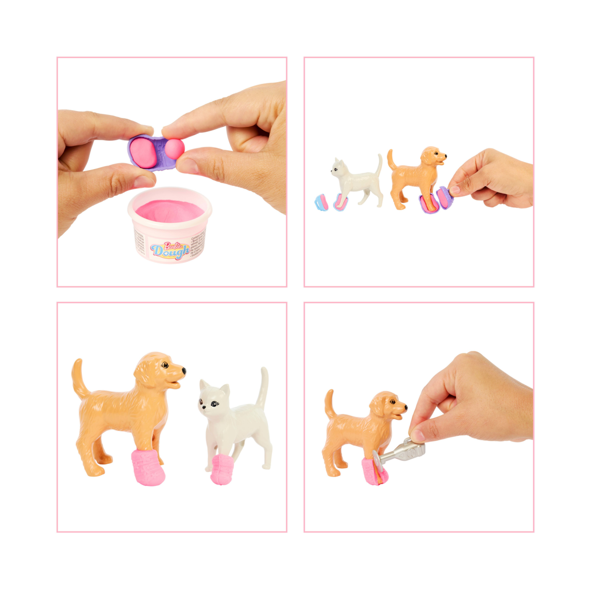 Barbie - clinica veterinaria di pronto soccorso, set con bambola, arredamento, pasta modellabile e 10 accessori - Barbie