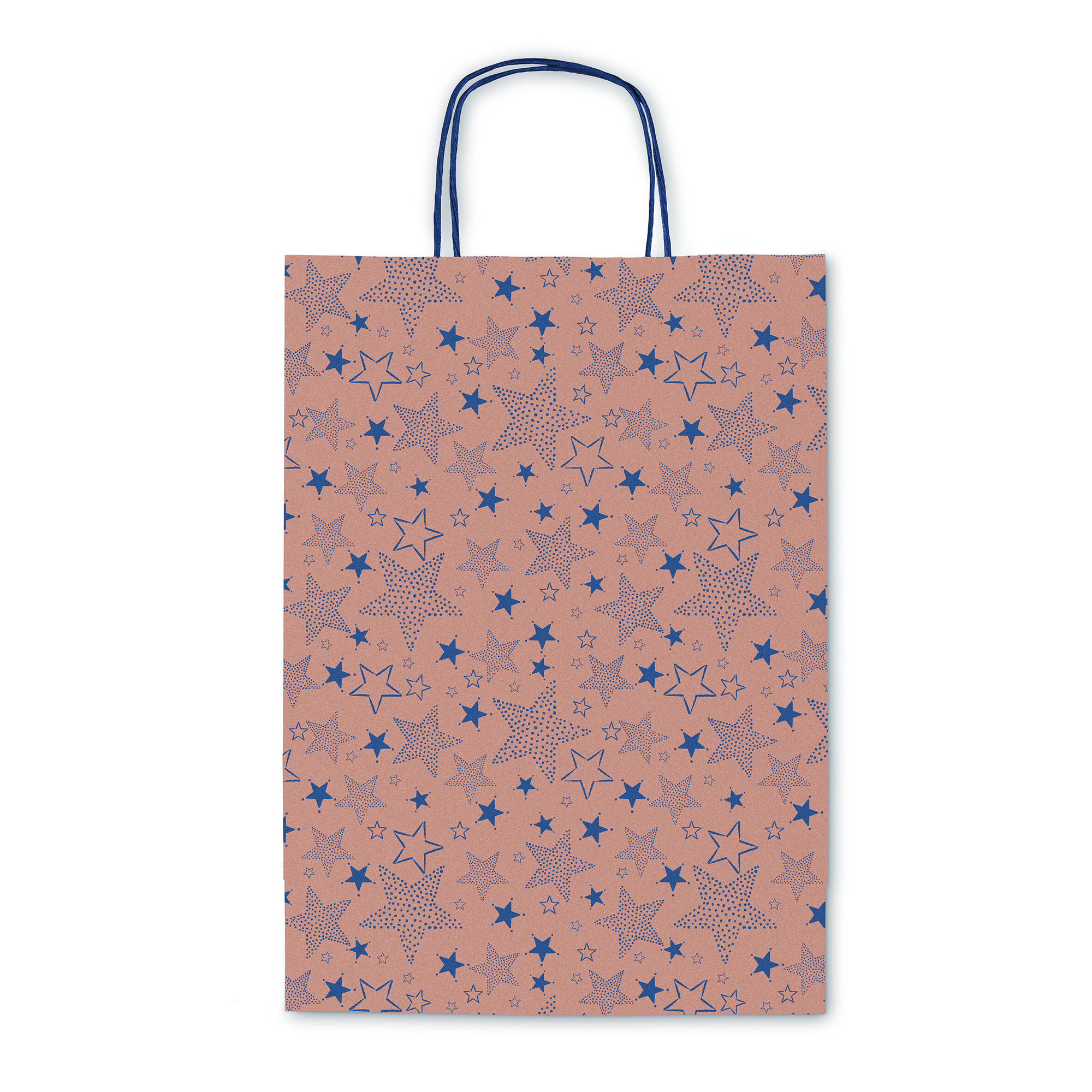 Borsa regalo avana stelle blu - formato 26x36x12 cm - 
