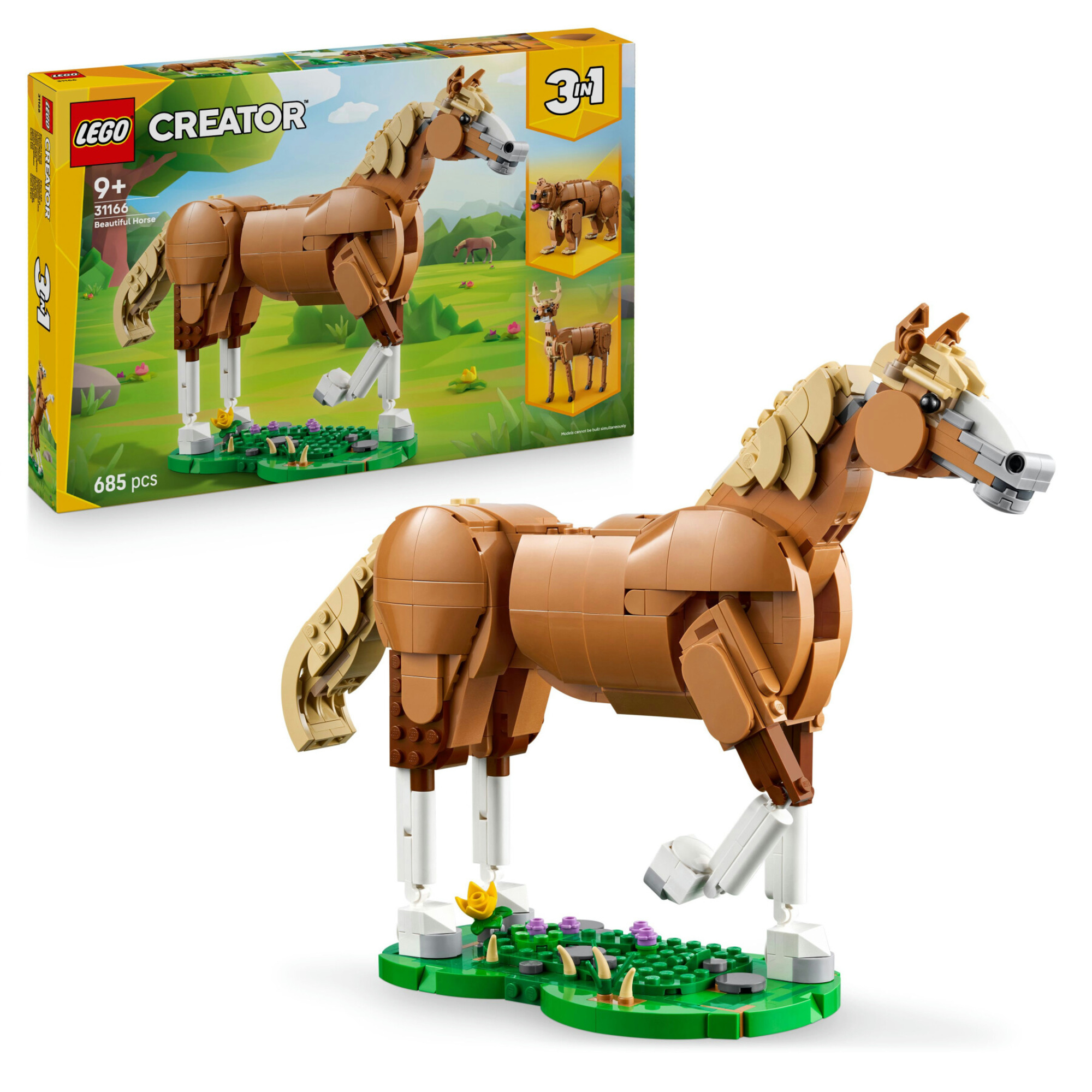 Lego creator 31166 - cavallo 3in1 trasformabile in orso o cervo 9+