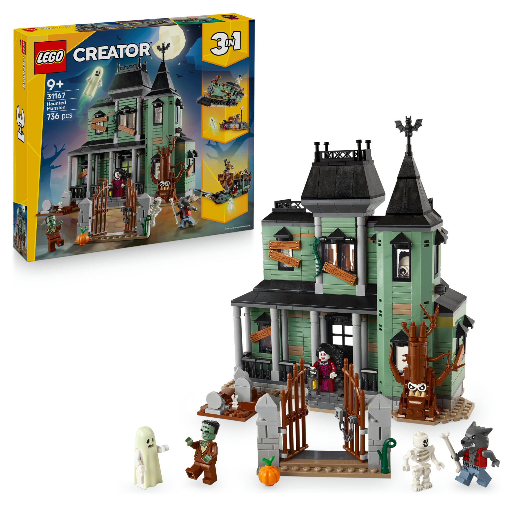 Lego creator 31167 - villa spettrale 3in1: nave fantasma o treno 9+