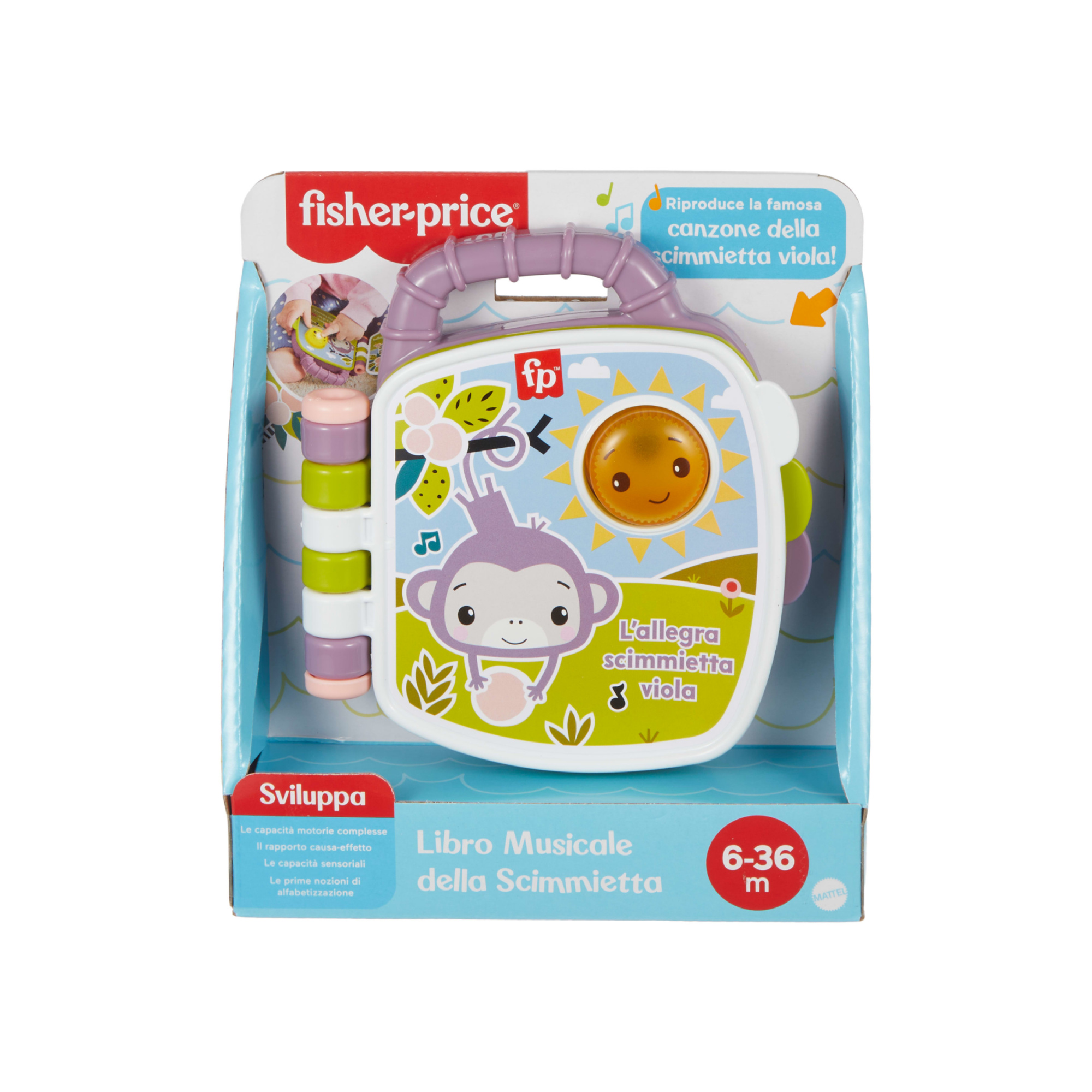 Fisher-price - il libro delle canzoncine della scimmietta viola, con luci e suoni per l'apprendimento, versione in italiano - FISHER PRICE