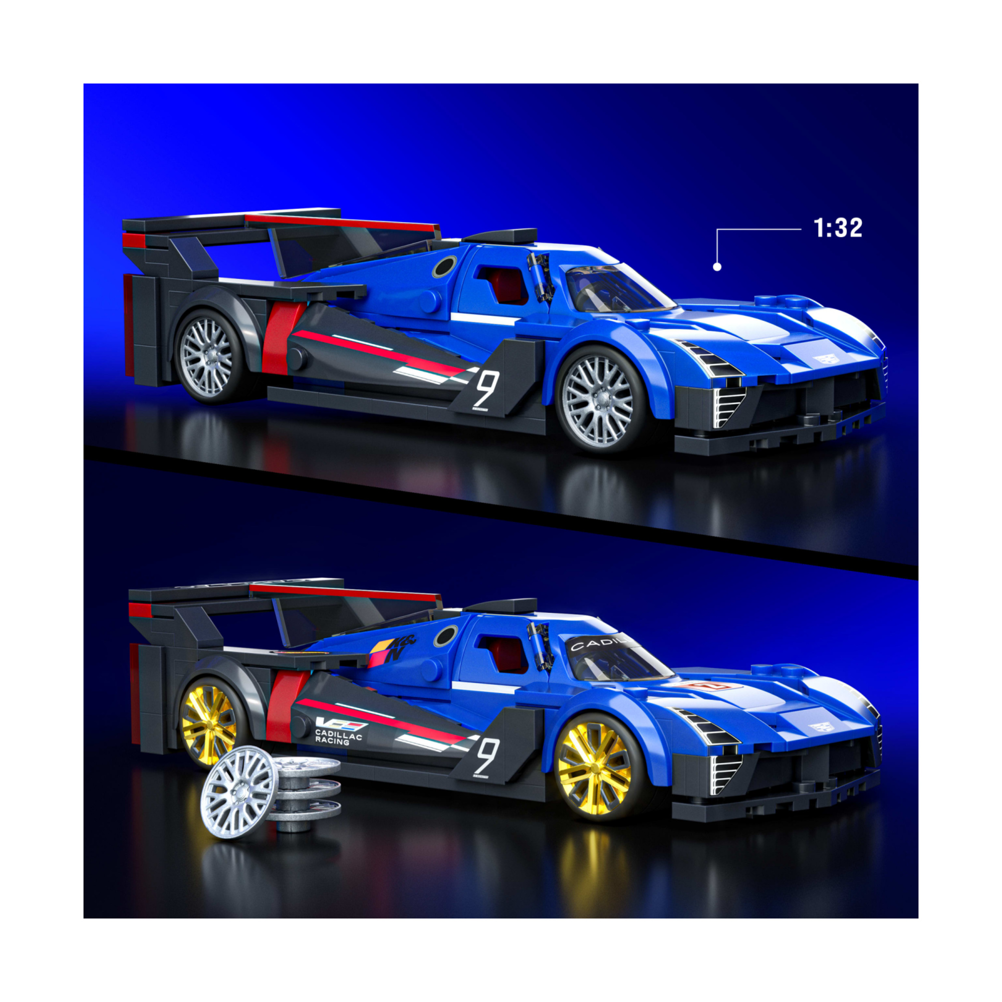 ​​mattel brick shop hot wheels - cadillac project gtp hypercar serie speed, set da costruire con 236 pezzi, dettagli realistici e adesivi - BRICK SHOP, Hot Wheels