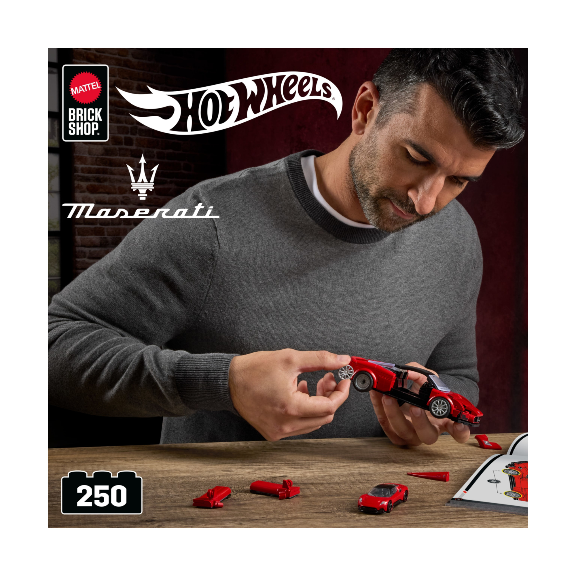 ​​mattel brick shop hot wheels - maserati mc20 serie speed, set da costruire con 250 pezzi, dettagli realistici e adesivi - BRICK SHOP, Hot Wheels