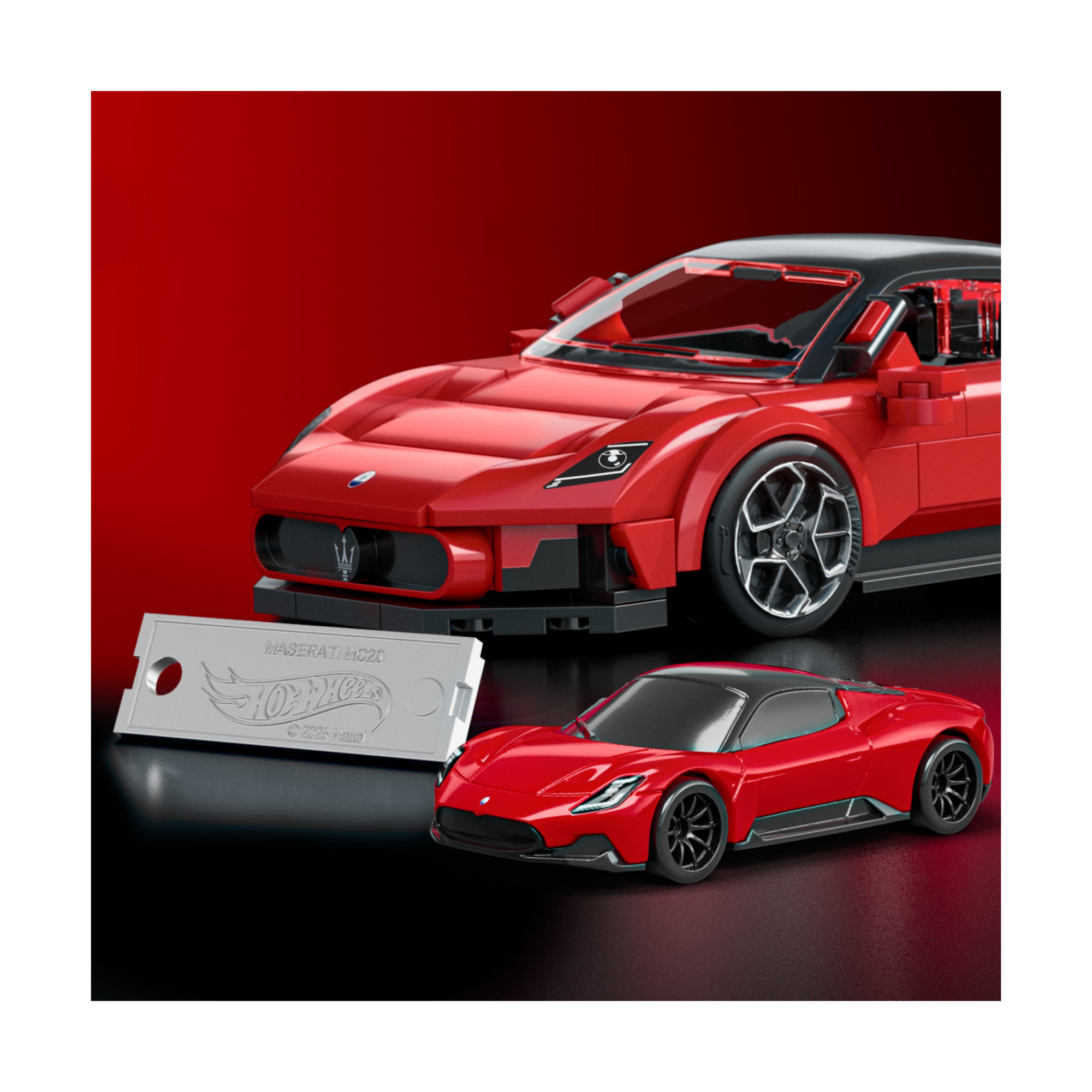 ​​mattel brick shop hot wheels - maserati mc20 serie speed, set da costruire con 250 pezzi, dettagli realistici e adesivi - BRICK SHOP, Hot Wheels