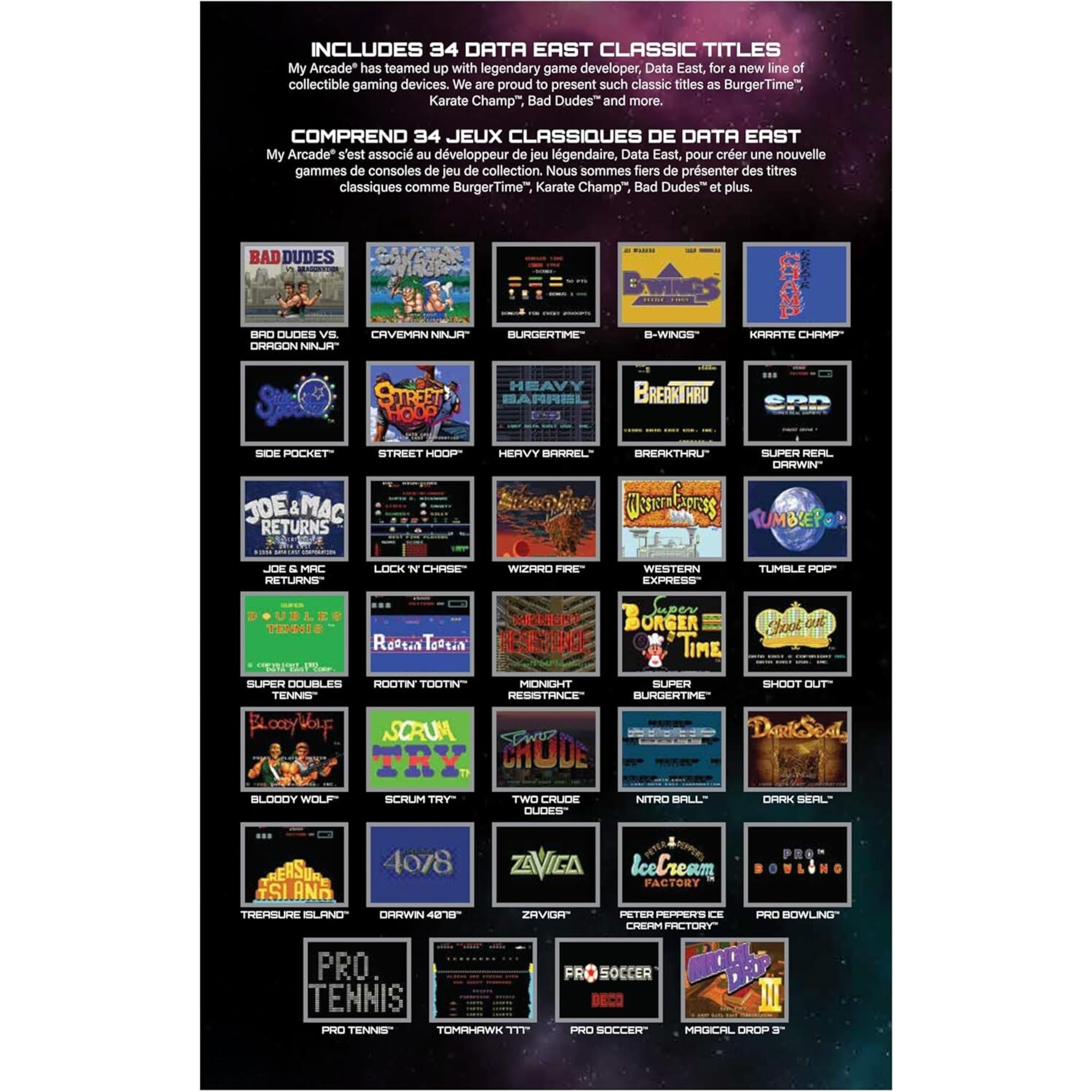 My arcade - mini player data east™ – mini console portatile 10,8 cm con 35 giochi - MY ARCADE