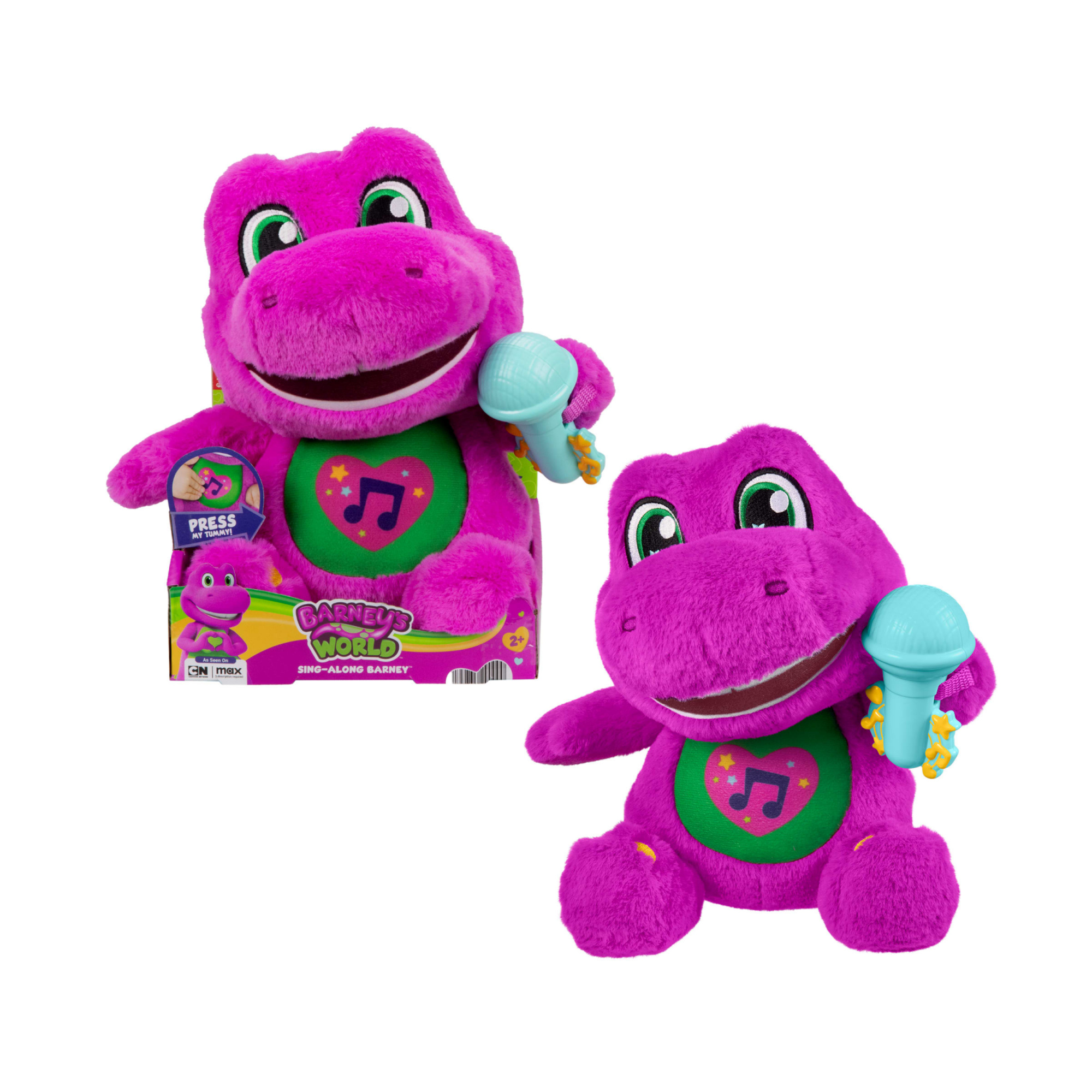 Fisher-price il mondo di barney - barney canterino, peluche alto 25+ cm con suoni e morbido tessuto, riproduce 10 frasi e 5 canzoni - FISHER PRICE