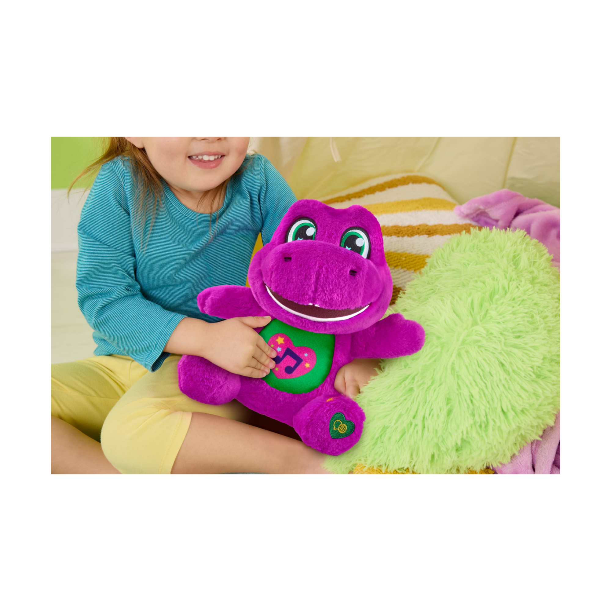 Fisher-price il mondo di barney - barney canterino, peluche alto 25+ cm con suoni e morbido tessuto, riproduce 10 frasi e 5 canzoni - FISHER PRICE