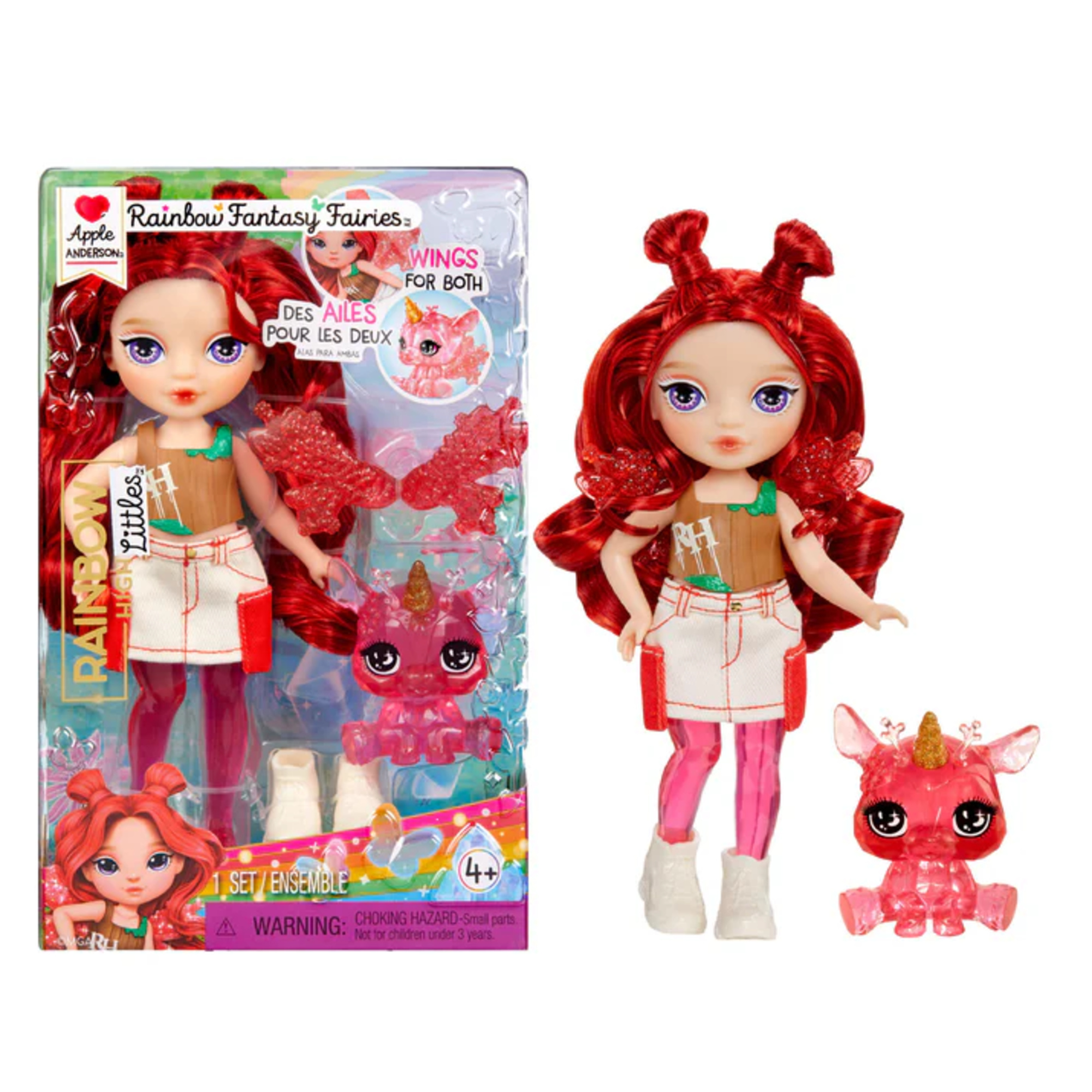 Rainbow high littles - fairy doll  singola assortita 14 cm con pet fantasy - Rainbow High