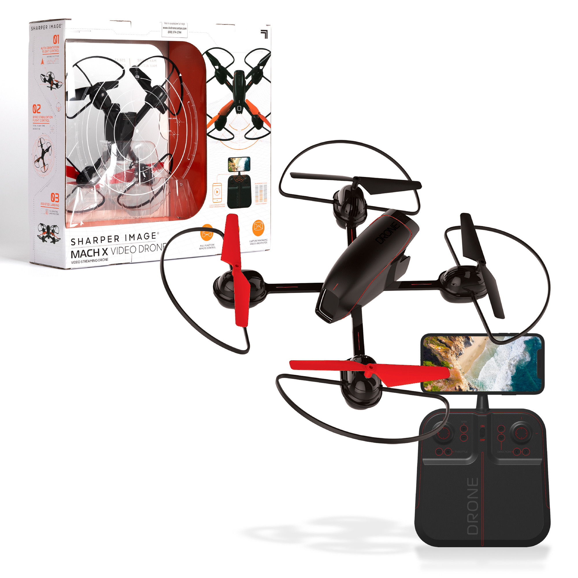 Mach x video drone 25cm con telecamera streaming - sharper image - Sharper Image