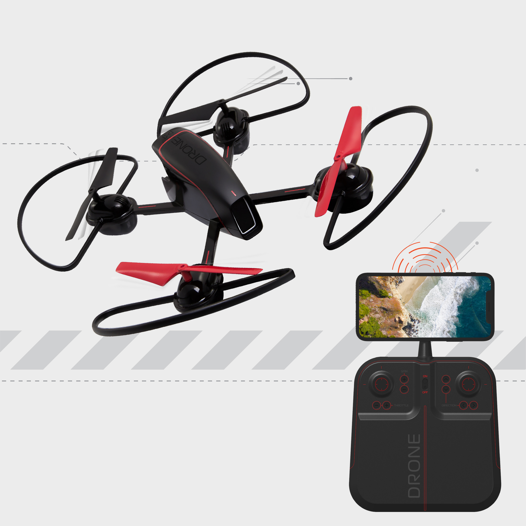 Mach x video drone 25cm con telecamera streaming - sharper image - Sharper Image