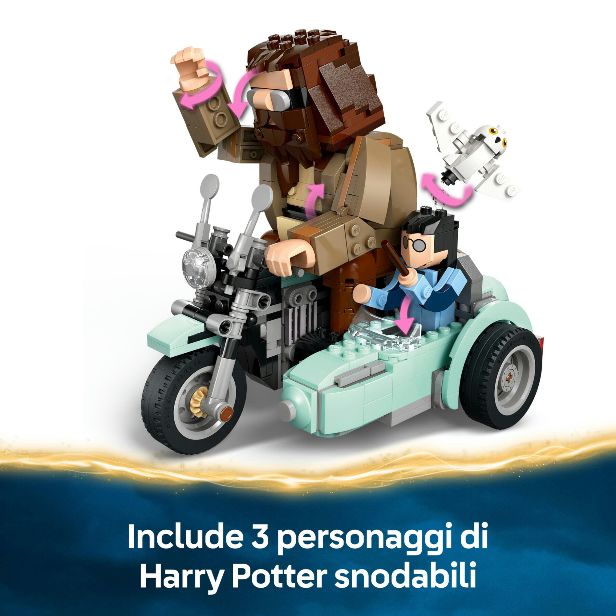 Lego harry potter - 76443 - sidecar hagrid e harry - moto giocattolo con edvige 9+ - Harry Potter, LEGO® Harry Potter™, Lego