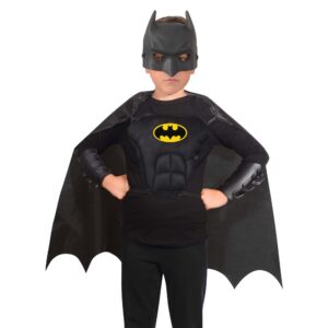 Set party batman con travestimento e stelle filanti grigio - BATMAN