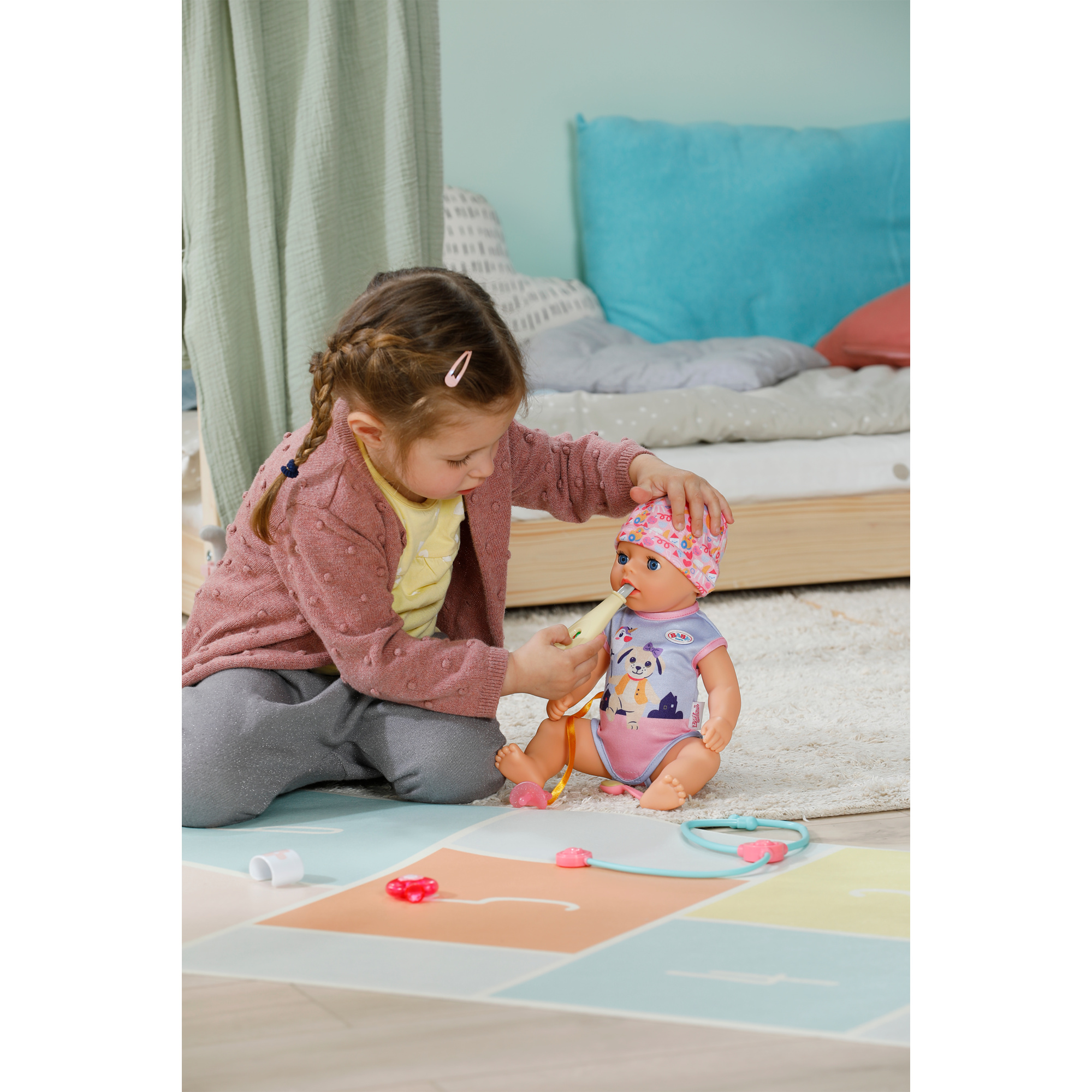 Baby born lena dottoressa 36cm, bambola con 7 funzioni per bambini da 1 anno, funziona senza batteria, con accessori come il dottore - BABY BORN