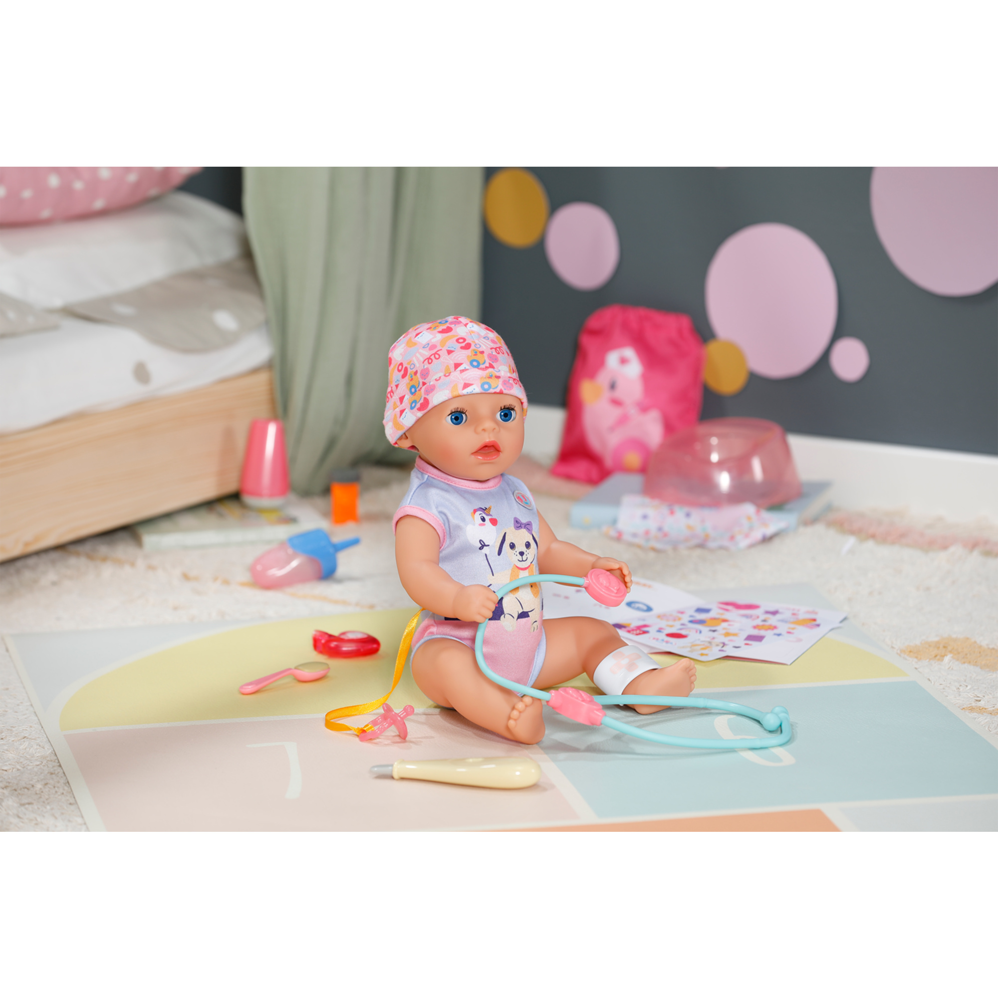 Baby born lena dottoressa 36cm, bambola con 7 funzioni per bambini da 1 anno, funziona senza batteria, con accessori come il dottore - BABY BORN