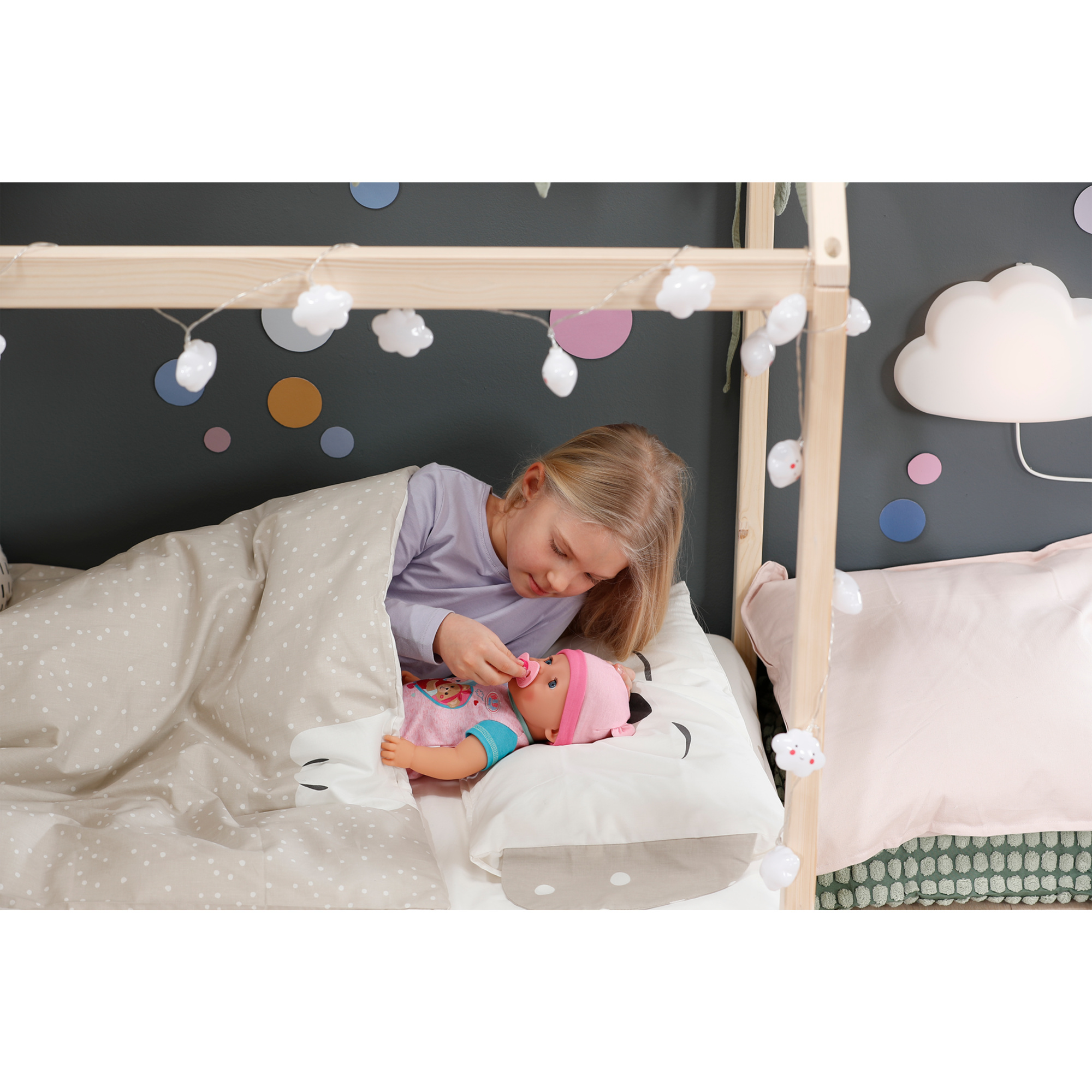 Baby born emma, bambola con 10 funzioni, tutina e accessori, per bambini dai 3 anni, funziona senza batteria, bambola alta 43 cm - BABY BORN