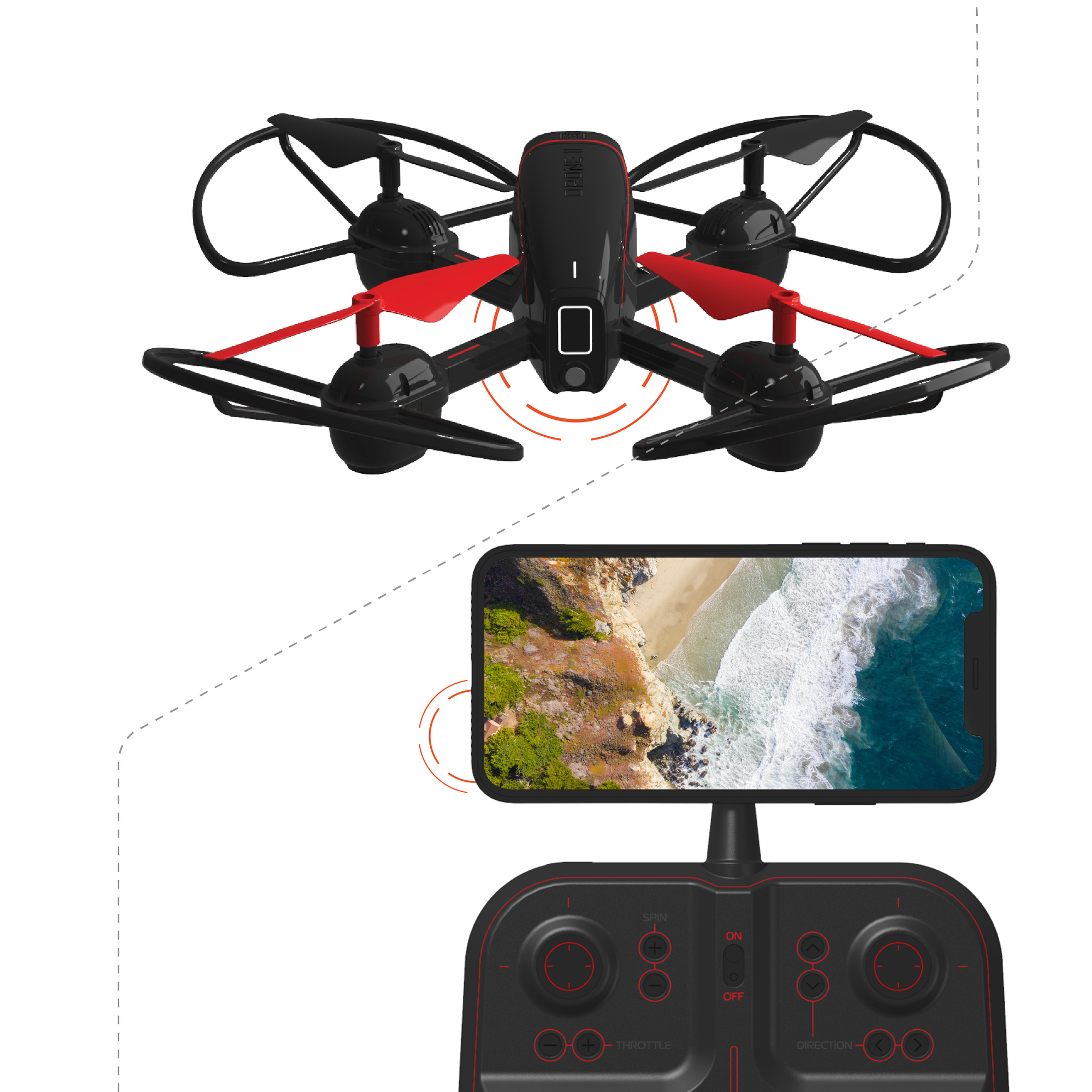 Mach x video drone 25cm con telecamera streaming - sharper image - Sharper Image
