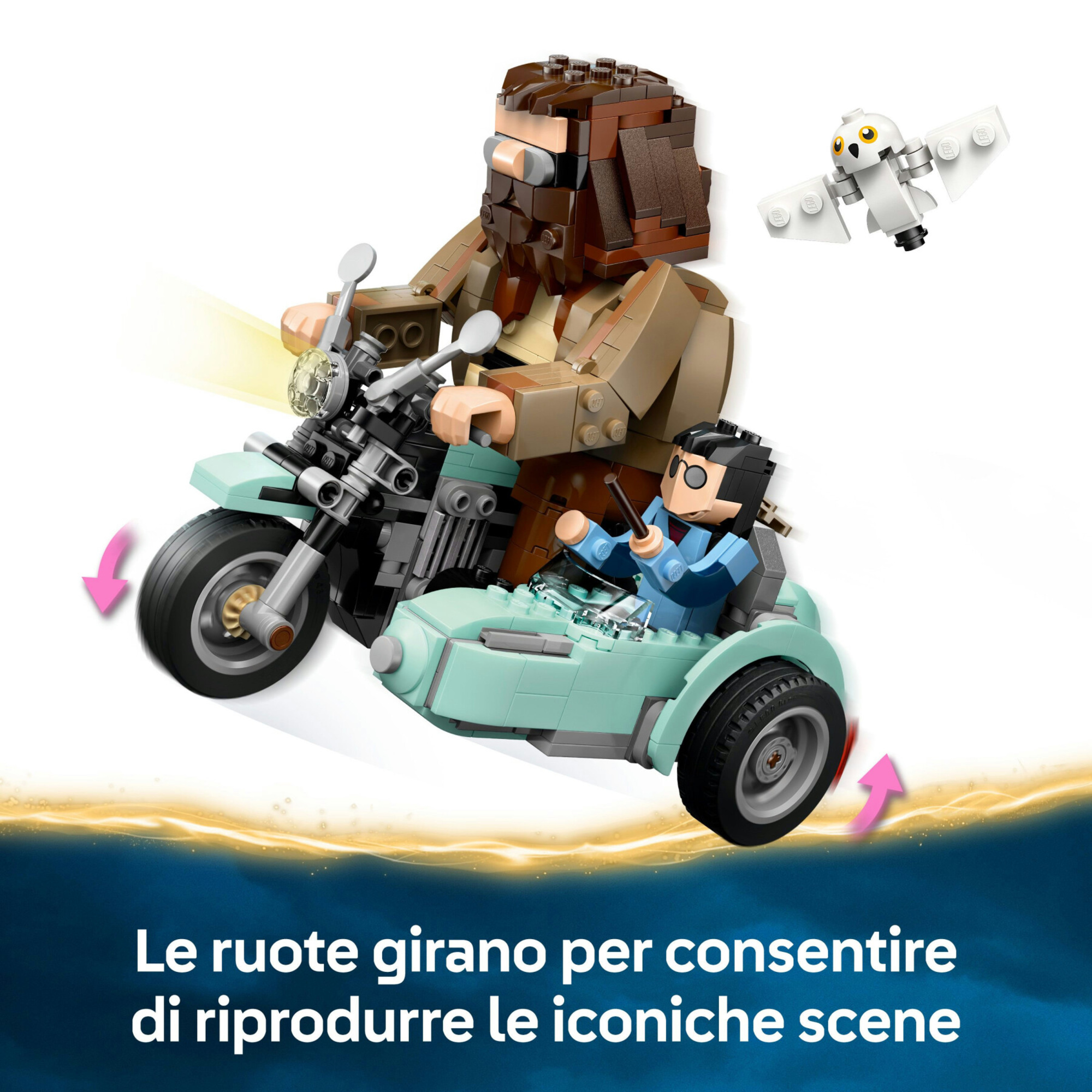 Lego harry potter - 76443 - sidecar hagrid e harry - moto giocattolo con edvige 9+ - Harry Potter, LEGO® Harry Potter™, Lego