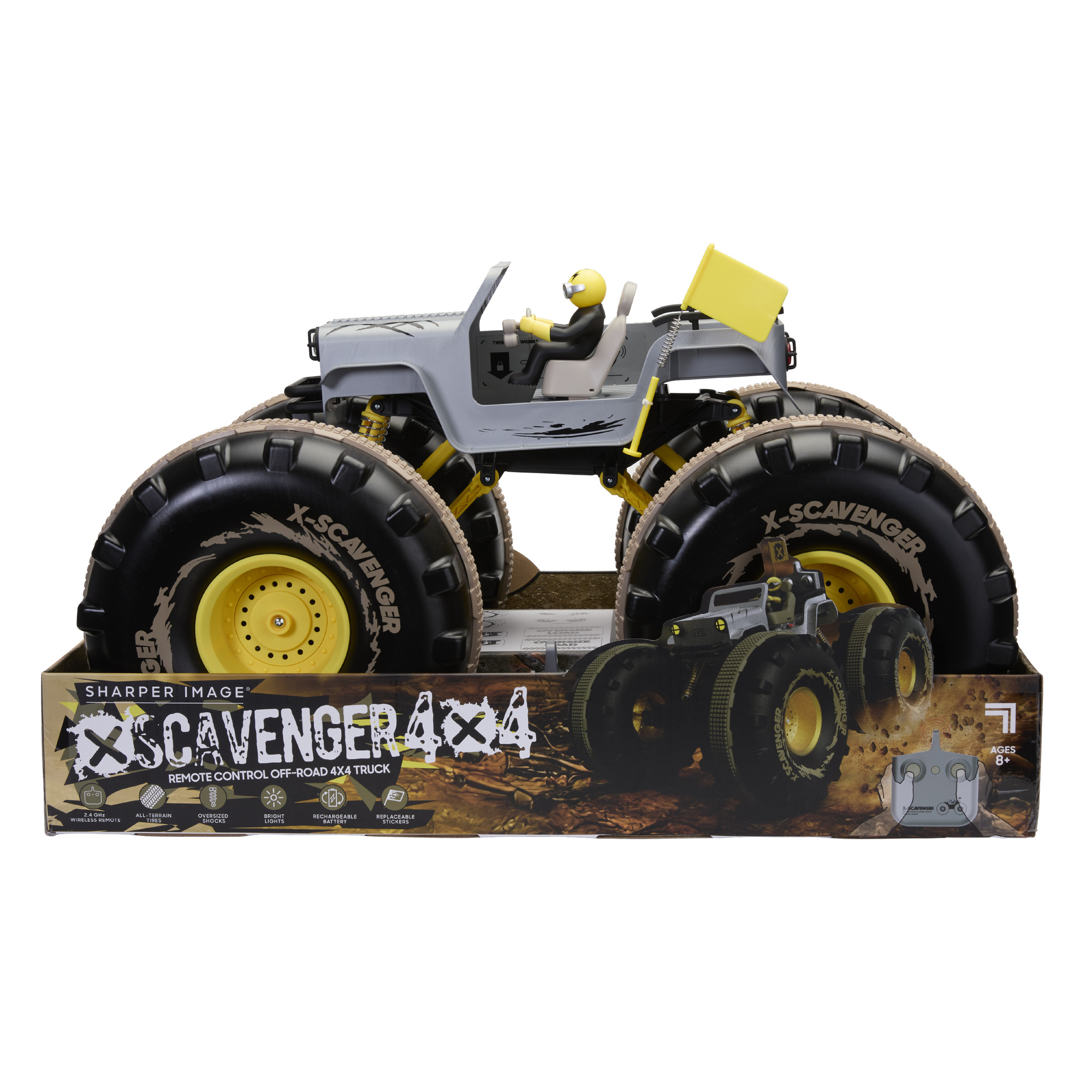 X scavenger 4x4 rc truck fuoristrada con led e accessori - sharper image - Sharper Image