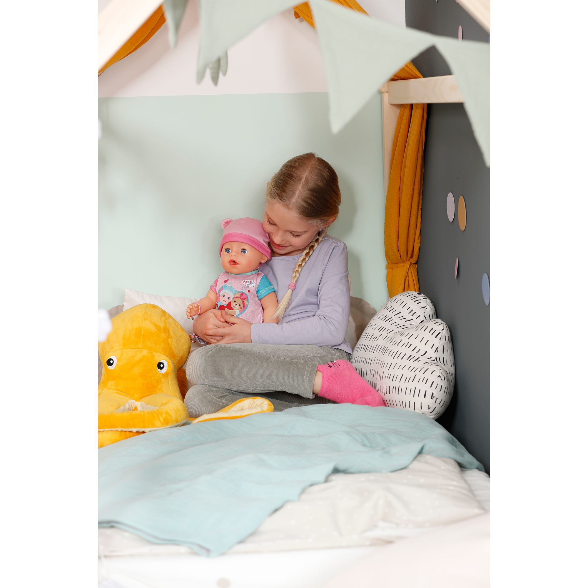 Baby born emma, bambola con 10 funzioni, tutina e accessori, per bambini dai 3 anni, funziona senza batteria, bambola alta 43 cm - BABY BORN