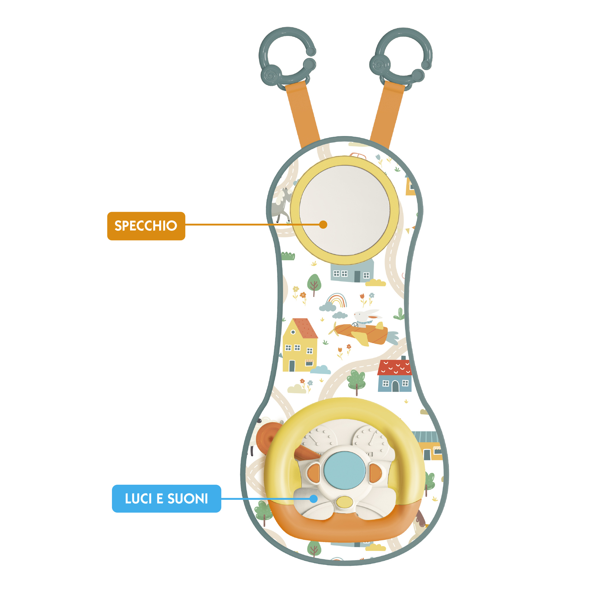 Primo volante giocattolo con suoni e luci per bambini - BABY SMILE