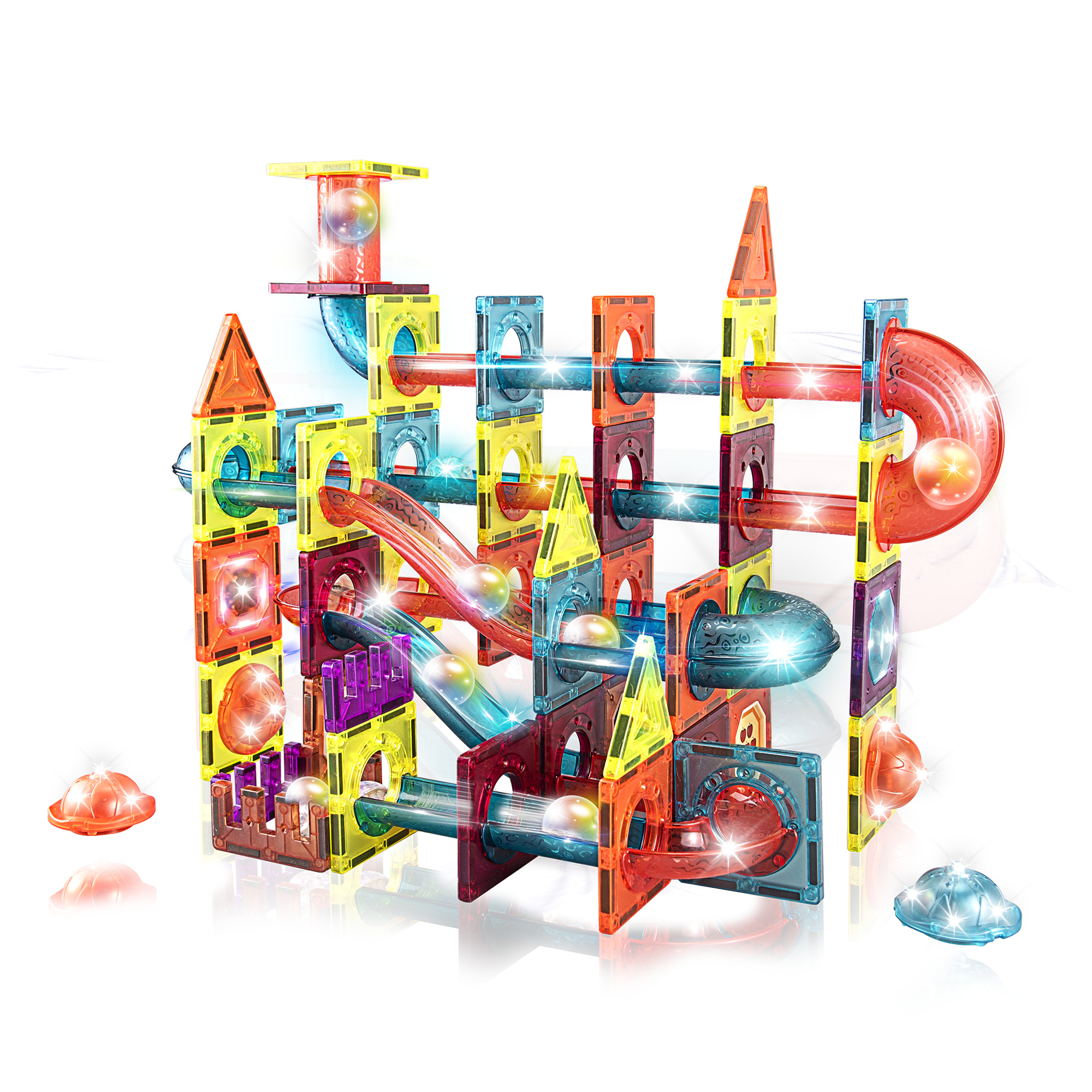 Marble magnetic tiles - pista luminosa per biglie - ZIG ZAG