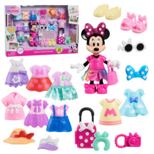 Just play disney junior minnie fabulous fashion collection articulated doll & accessories, 25 pezzi - Disney, Minnie