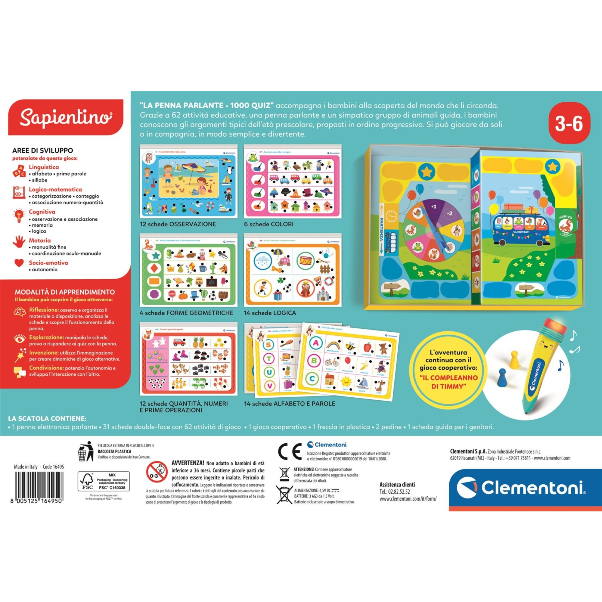 Clementoni - la penna parlante 1000 quiz - 16495 - CLEMENTONI, SAPIENTINO