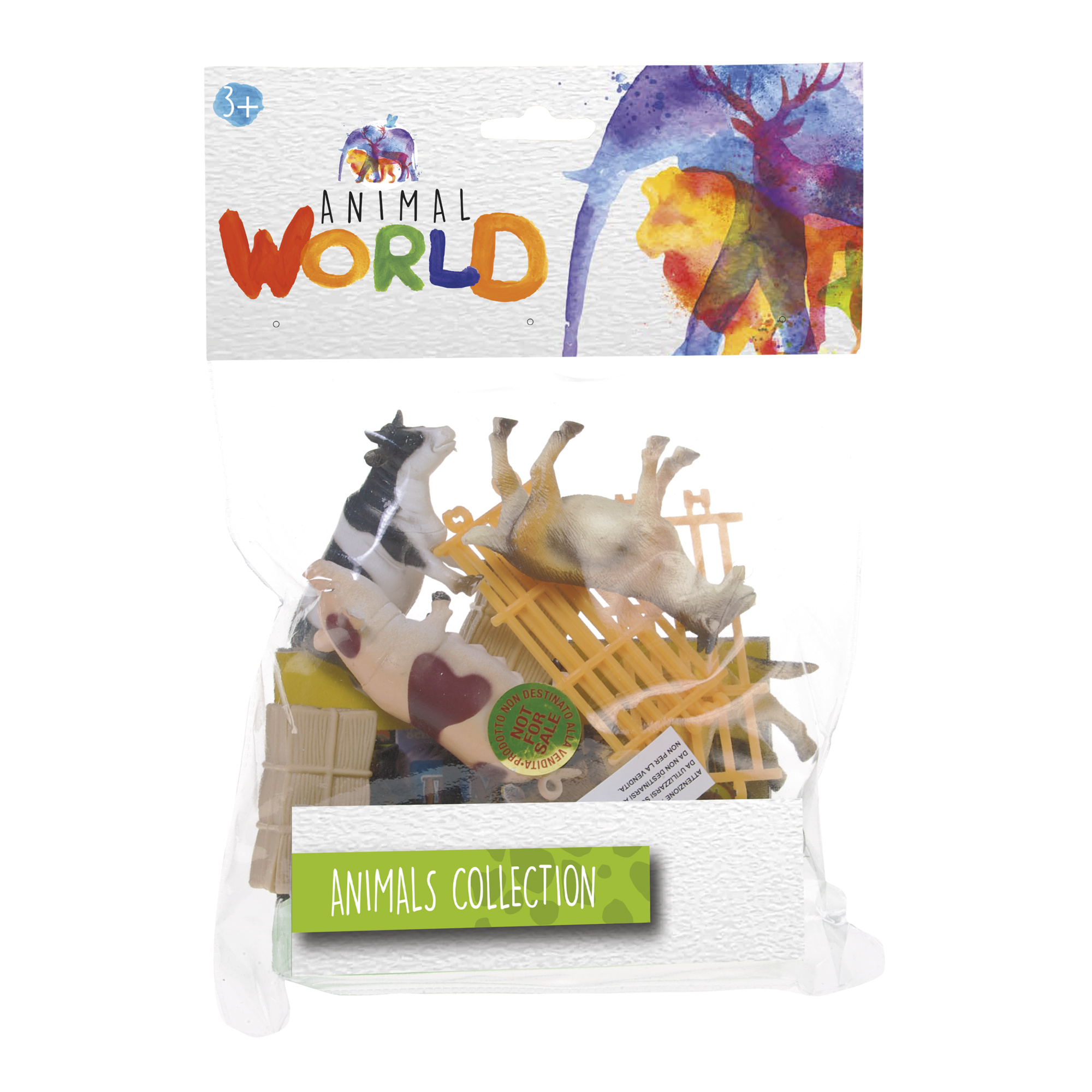 Set assortito 6 animali e scenari - fattoria o savana per gioco educativo - ANIMAL WORLD