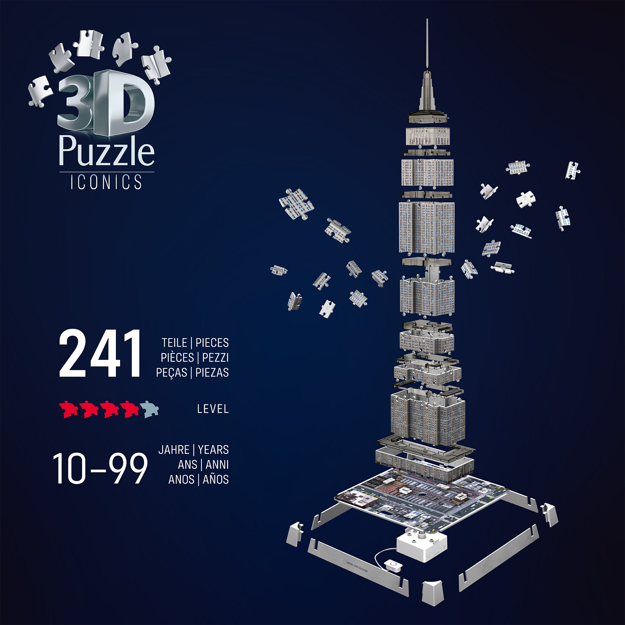 Puzzle 3d iconico: empire state building - replica dettagliata in un affascinante modello puzzle 3d - RAVENSBURGER